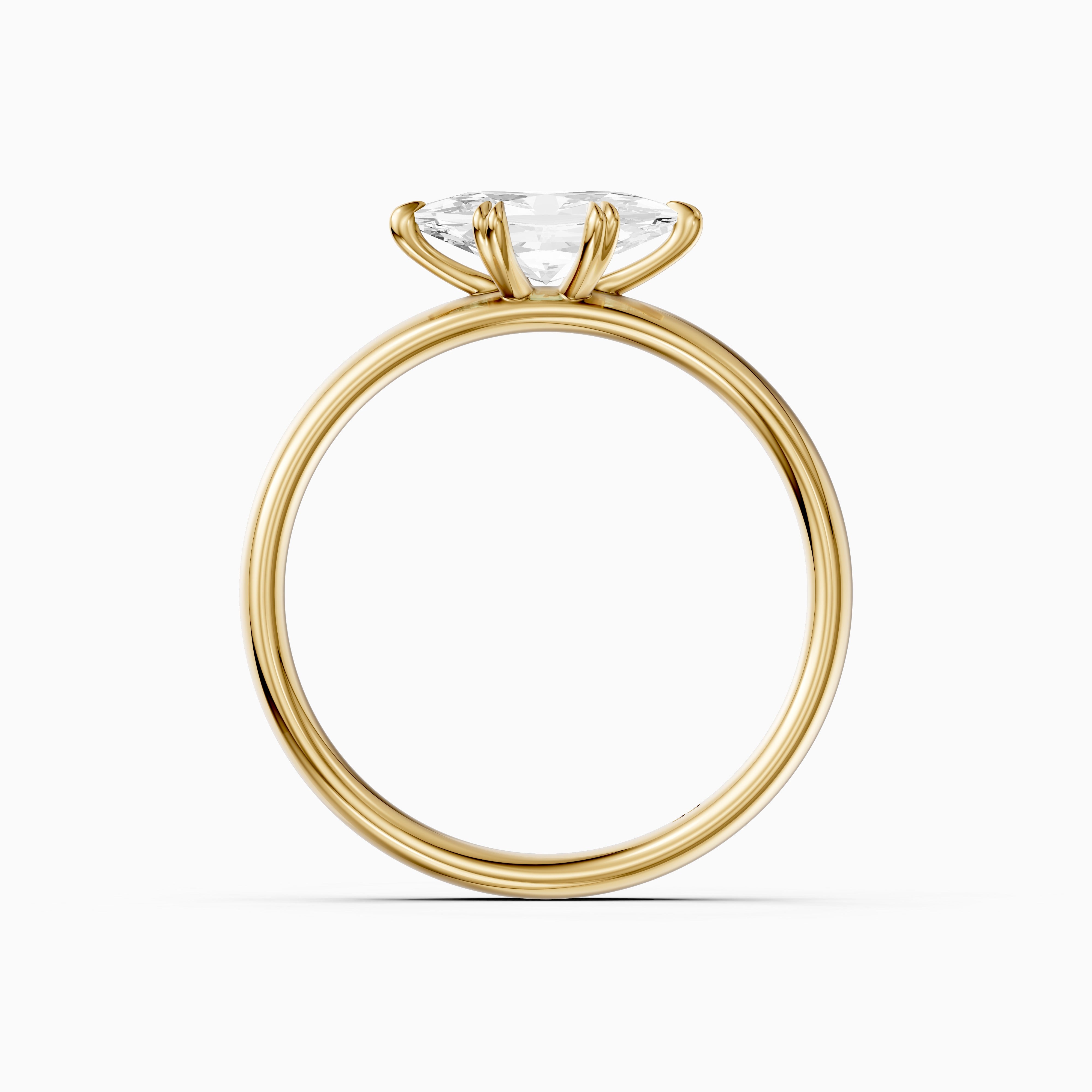 Bruna East-West Dutch Marquise Moissanite Diamond Double Claw Prong Ring