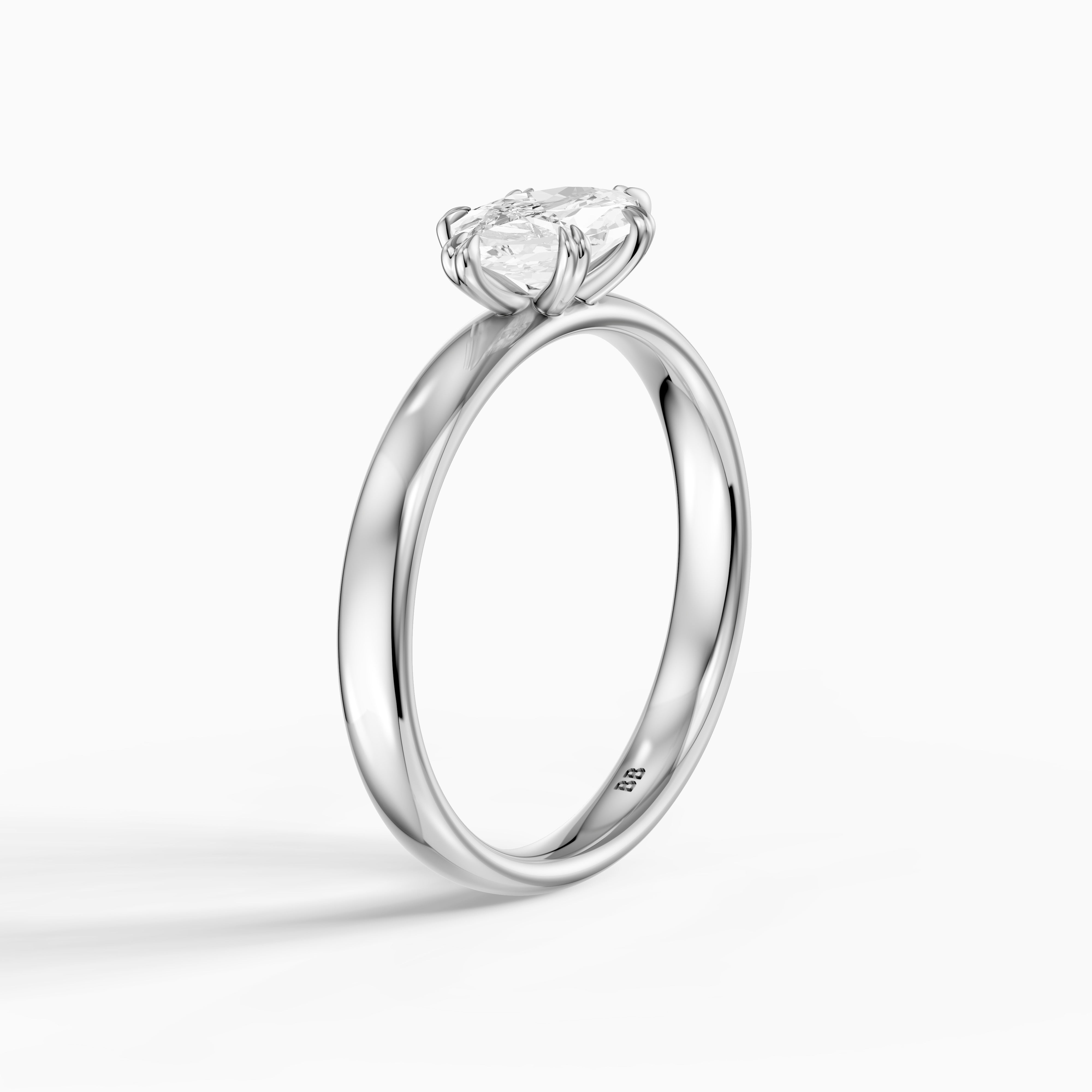 Bruna East-West Dutch Marquise Moissanite Diamond Double Claw Prong Ring