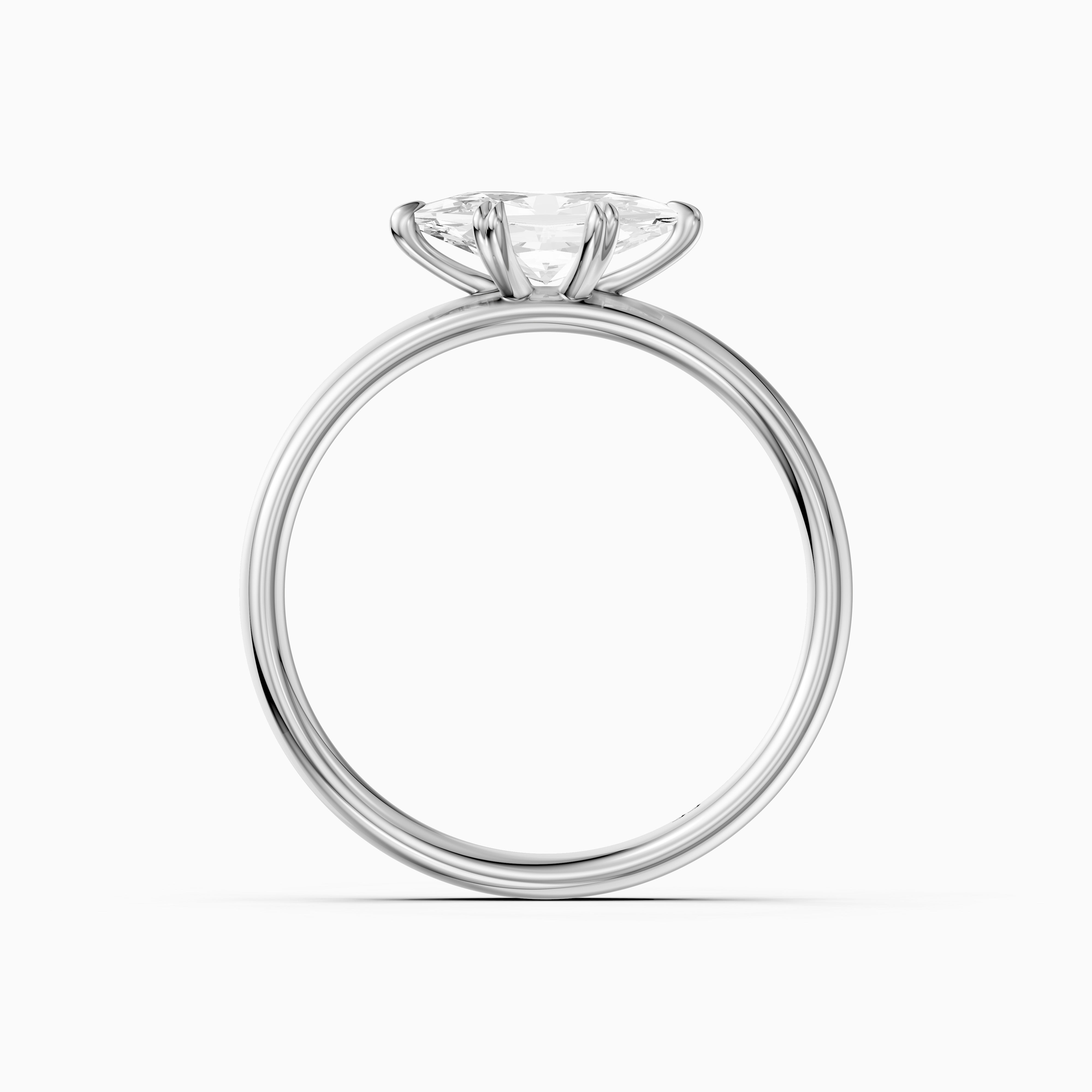 Bruna East-West Dutch Marquise Moissanite Diamond Double Claw Prong Ring