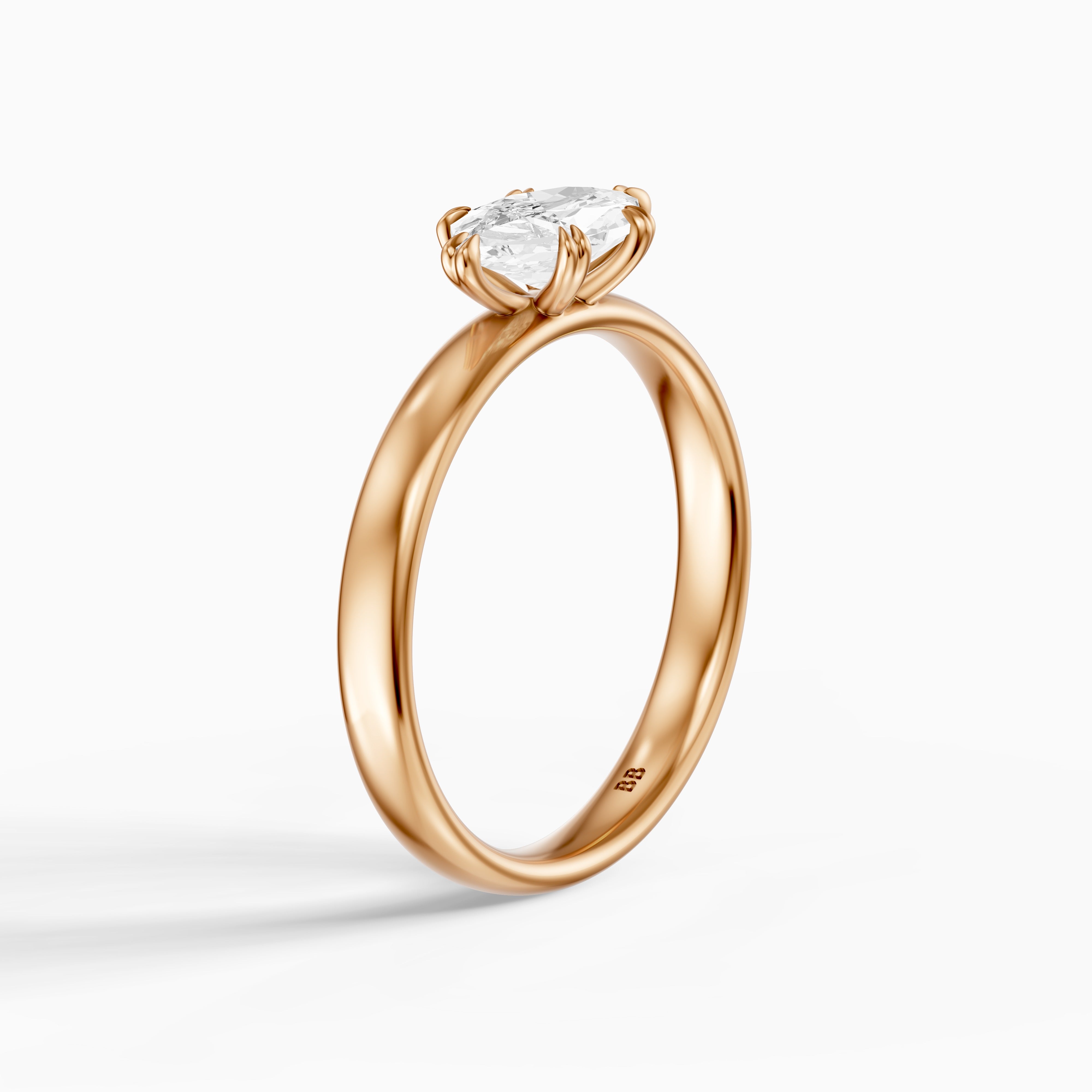 Bruna East-West Dutch Marquise Moissanite Diamond Double Claw Prong Ring