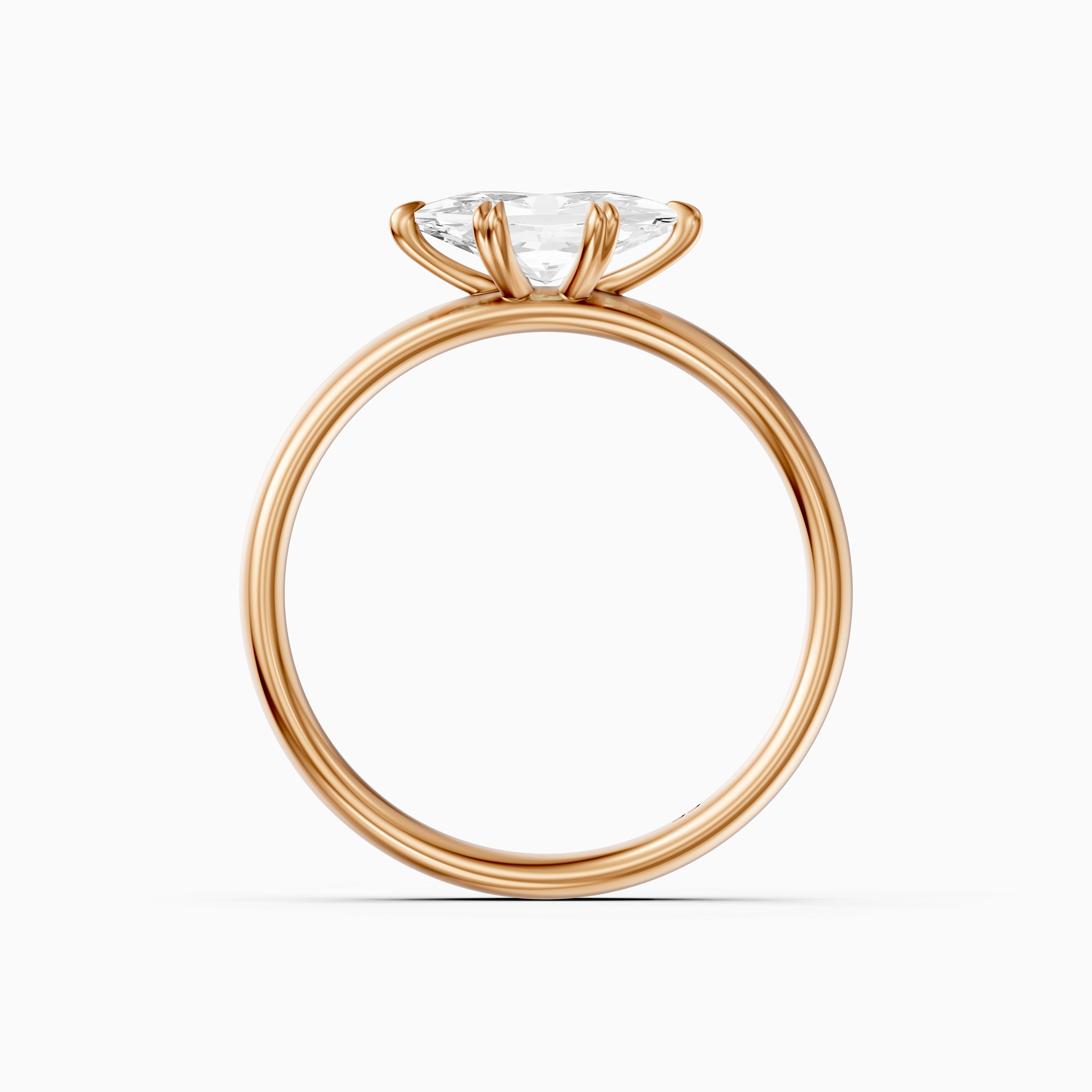Bruna East-West Dutch Marquise Moissanite Diamond Double Claw Prong Ring