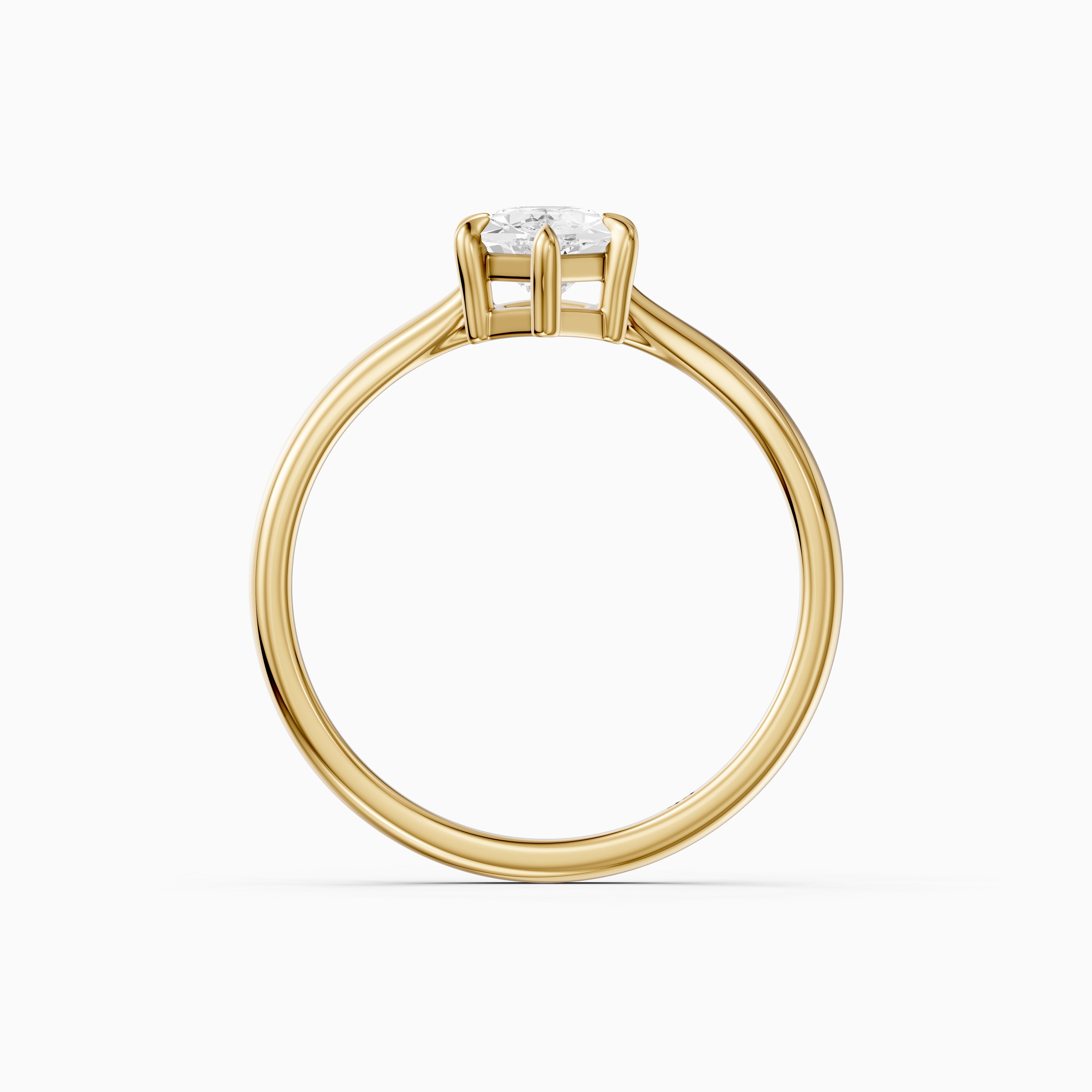 Aline Dutch Marquise Lab Grown Diamond Tapered Cathedral Solitaire Ring
