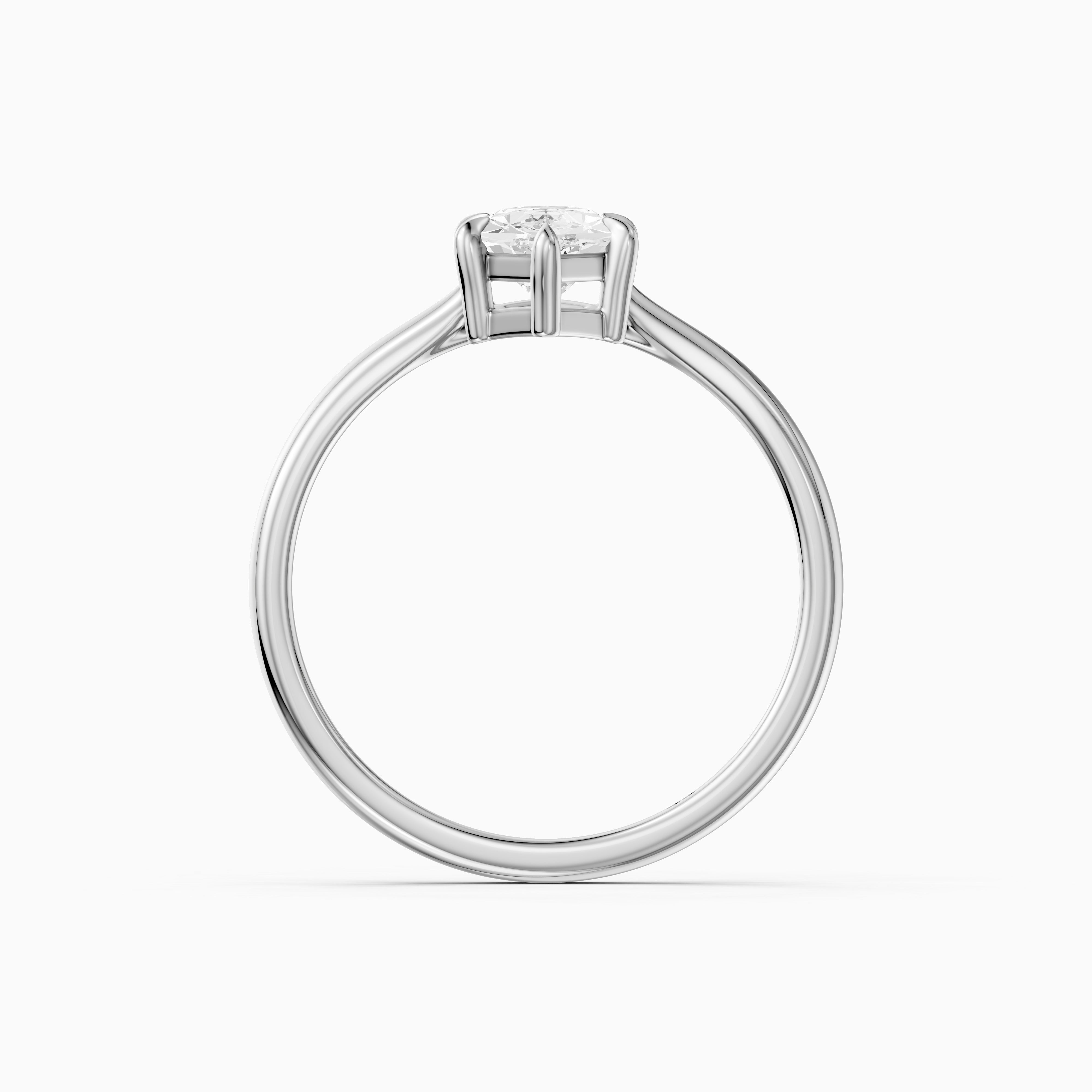 Aline Dutch Marquise Lab Grown Diamond Tapered Cathedral Solitaire Ring