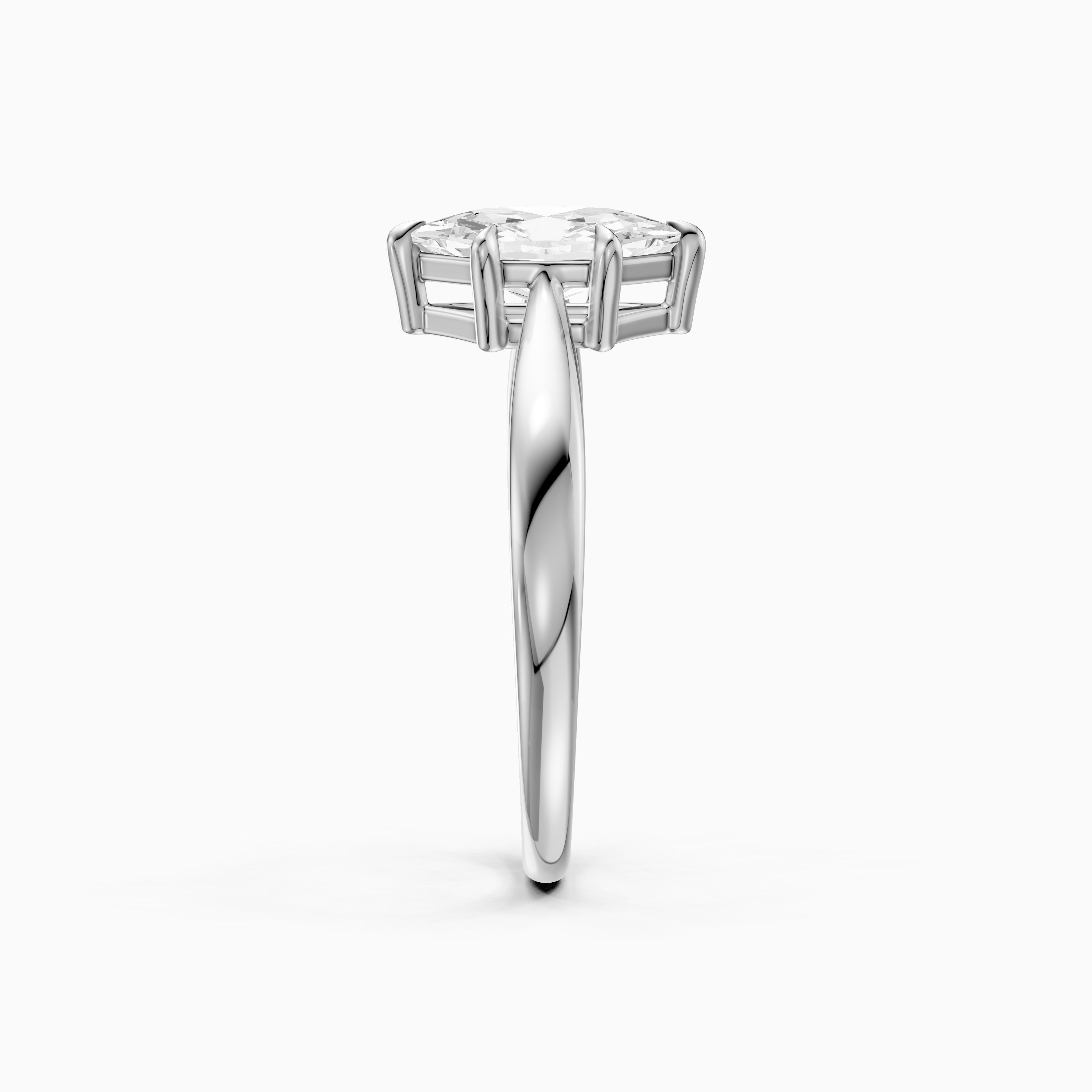 Aline Dutch Marquise Lab Grown Diamond Tapered Cathedral Solitaire Ring