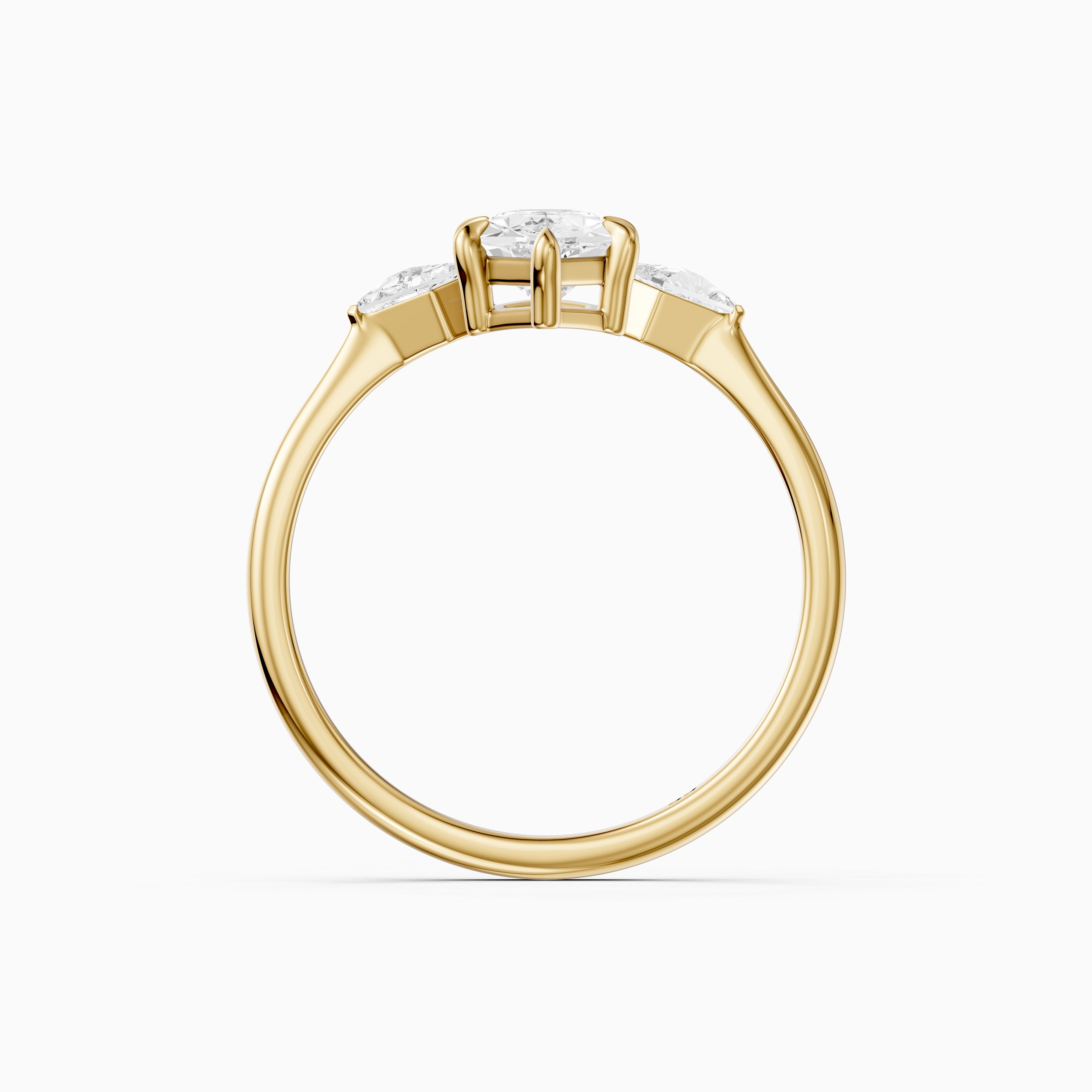 Graca Dutch Marquise Lab Grown Diamond Three-Stone Ring with Kite Diamonds