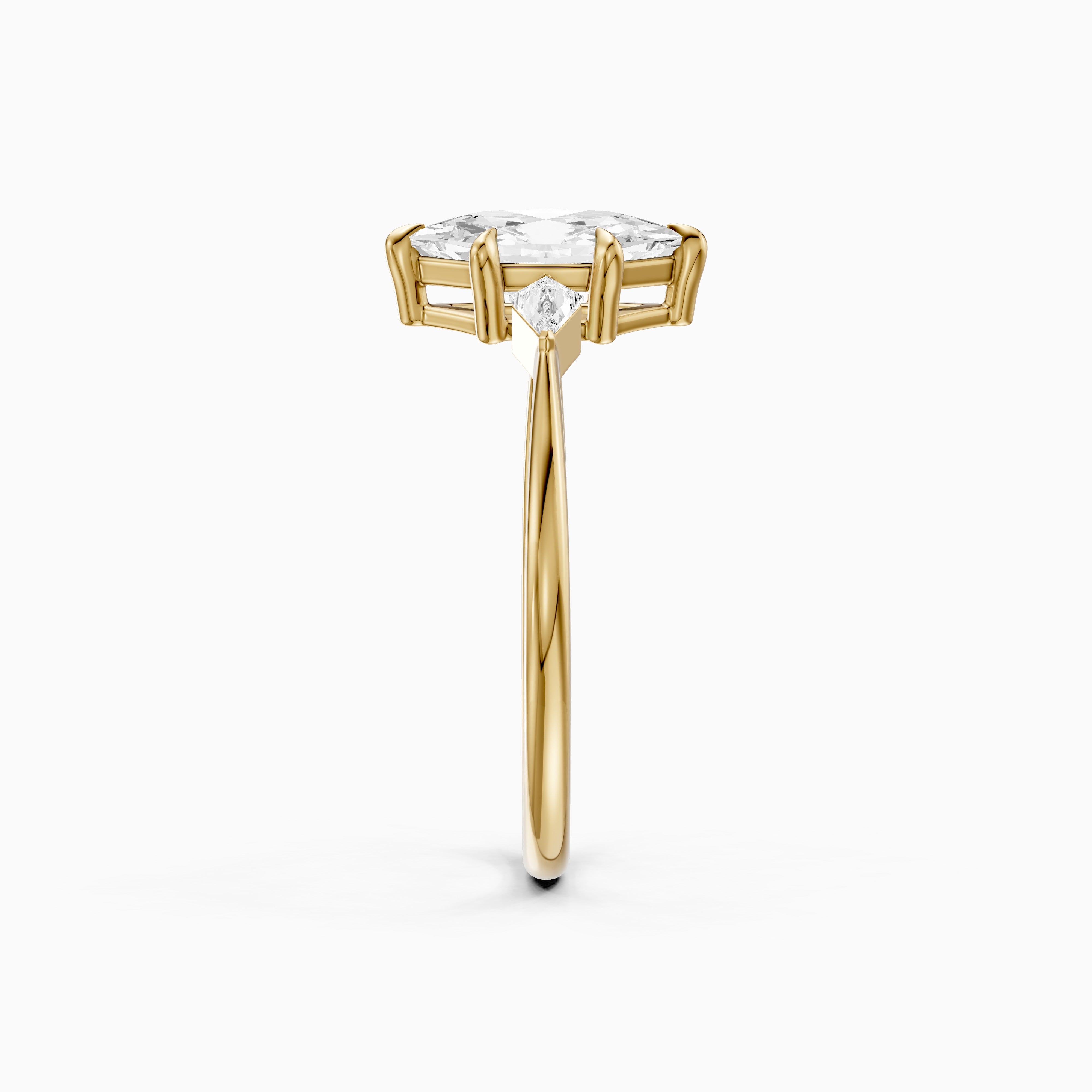Graca Dutch Marquise Lab Grown Diamond Three-Stone Ring with Kite Diamonds
