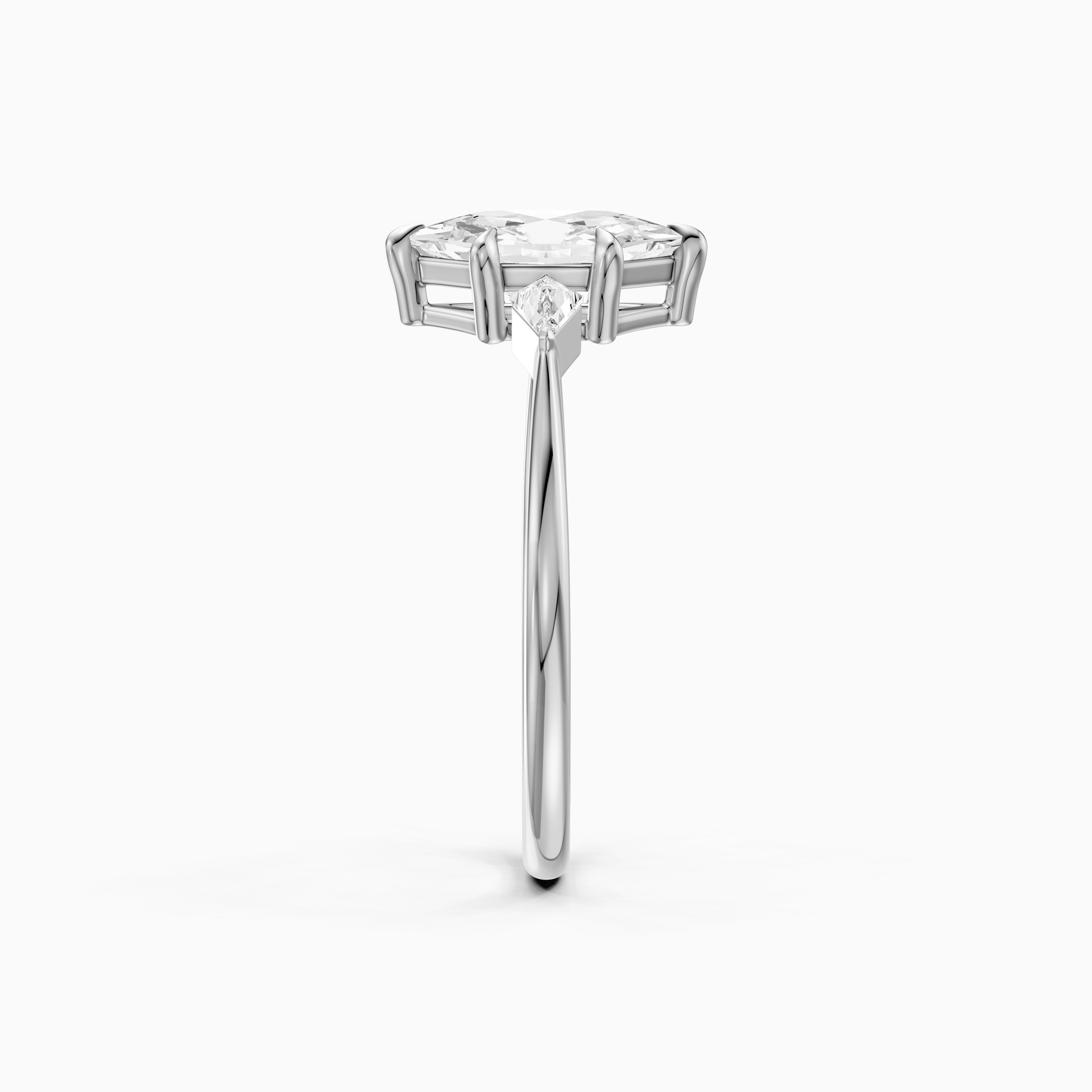 Graca Dutch Marquise Lab Grown Diamond Three-Stone Ring with Kite Diamonds