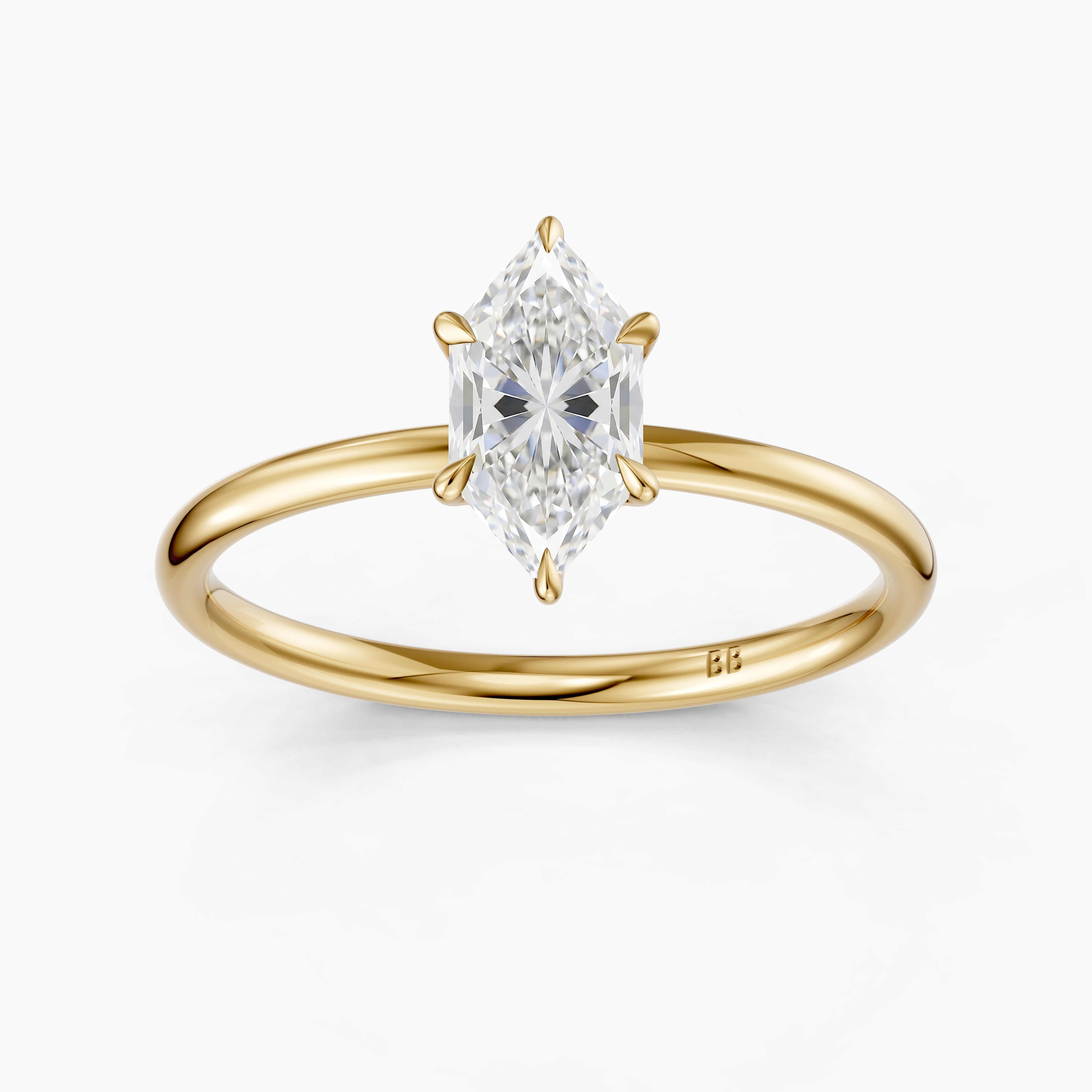 Monica Dutch Marquise Moissanite Diamond 6 Prong Solitaire Engagement Ring