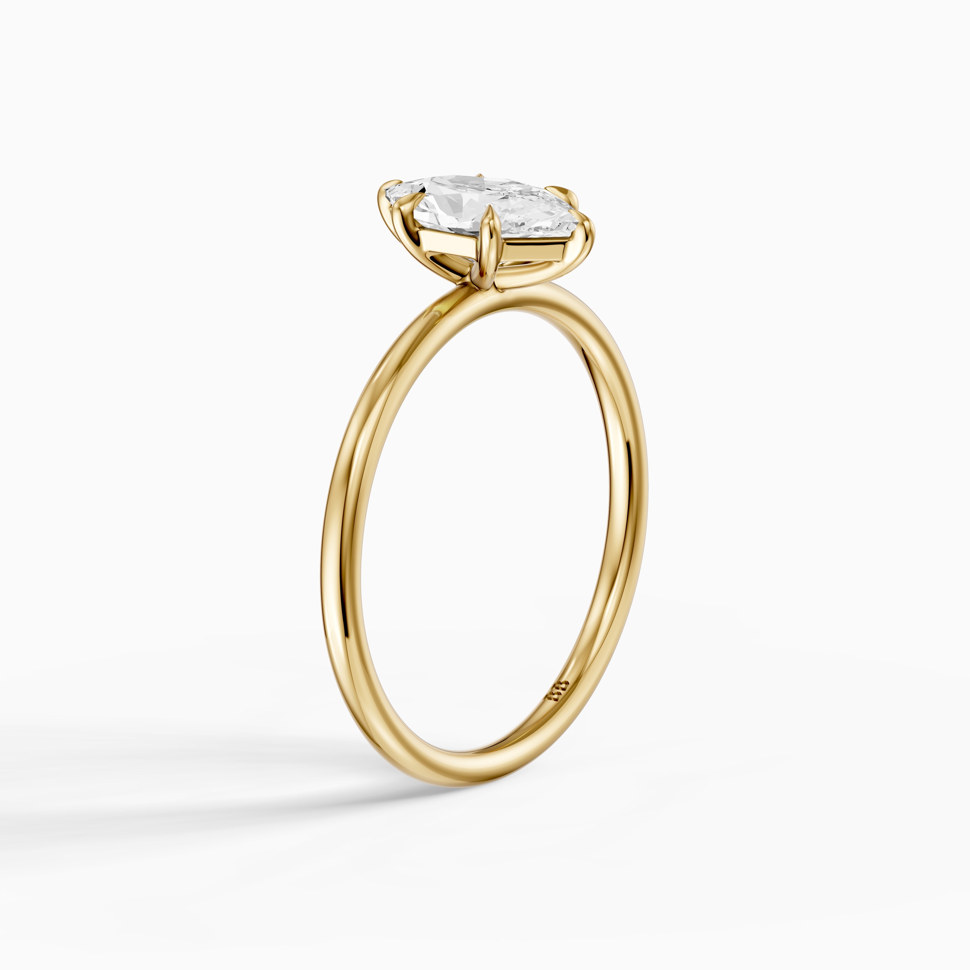 Monica Dutch Marquise Moissanite Diamond 6 Prong Solitaire Engagement Ring