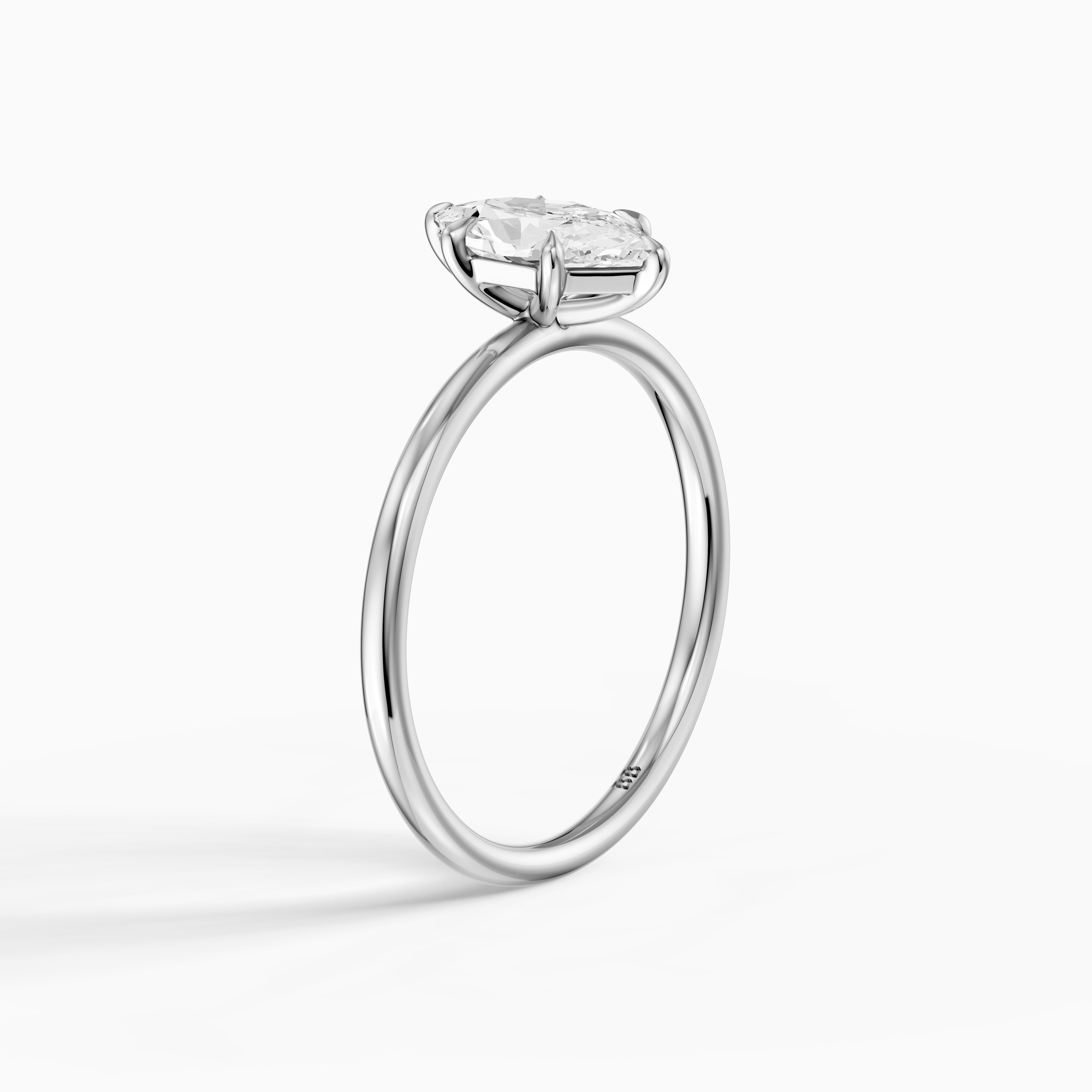 Monica Dutch Marquise Moissanite Diamond 6 Prong Solitaire Engagement Ring