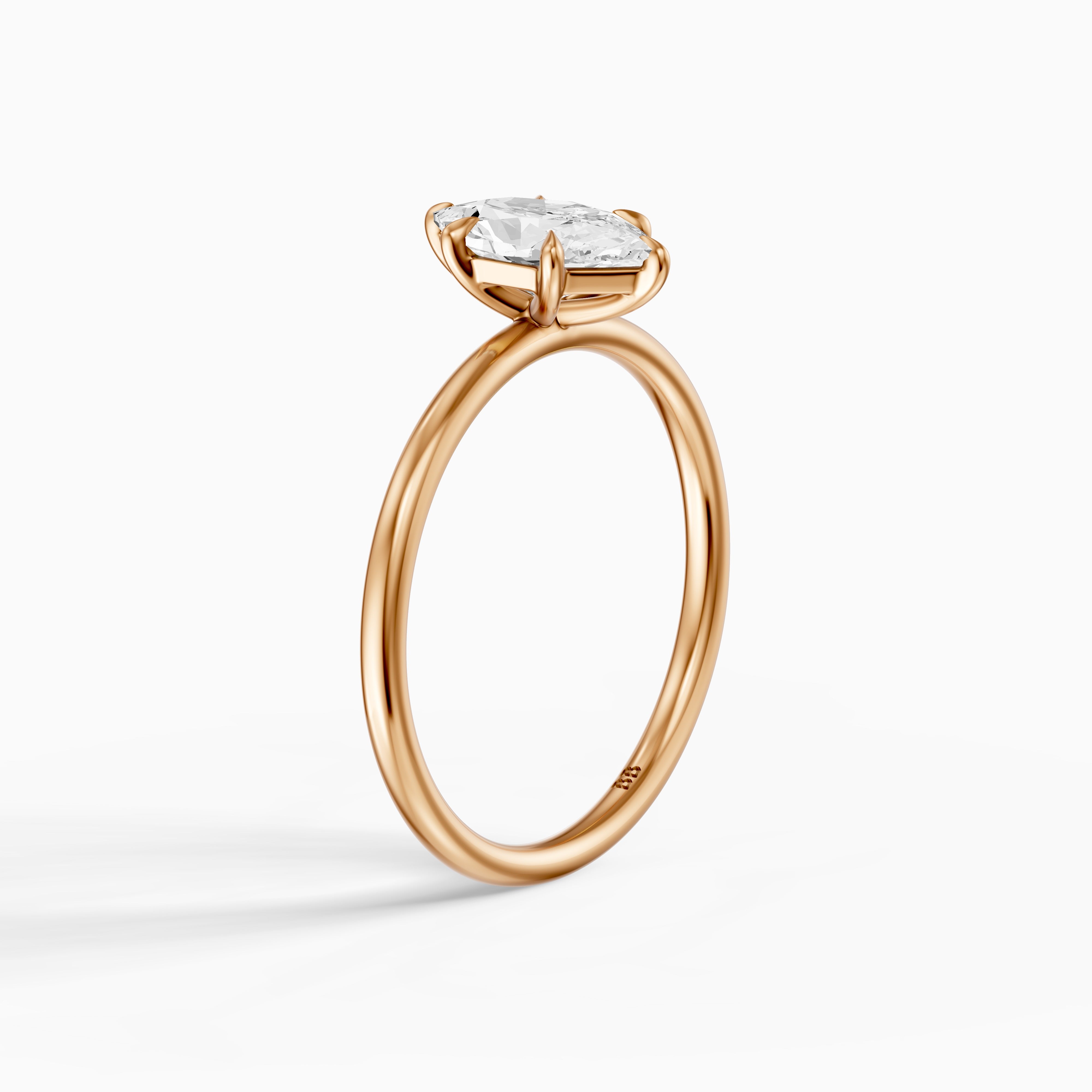 Monica Dutch Marquise Moissanite Diamond 6 Prong Solitaire Engagement Ring