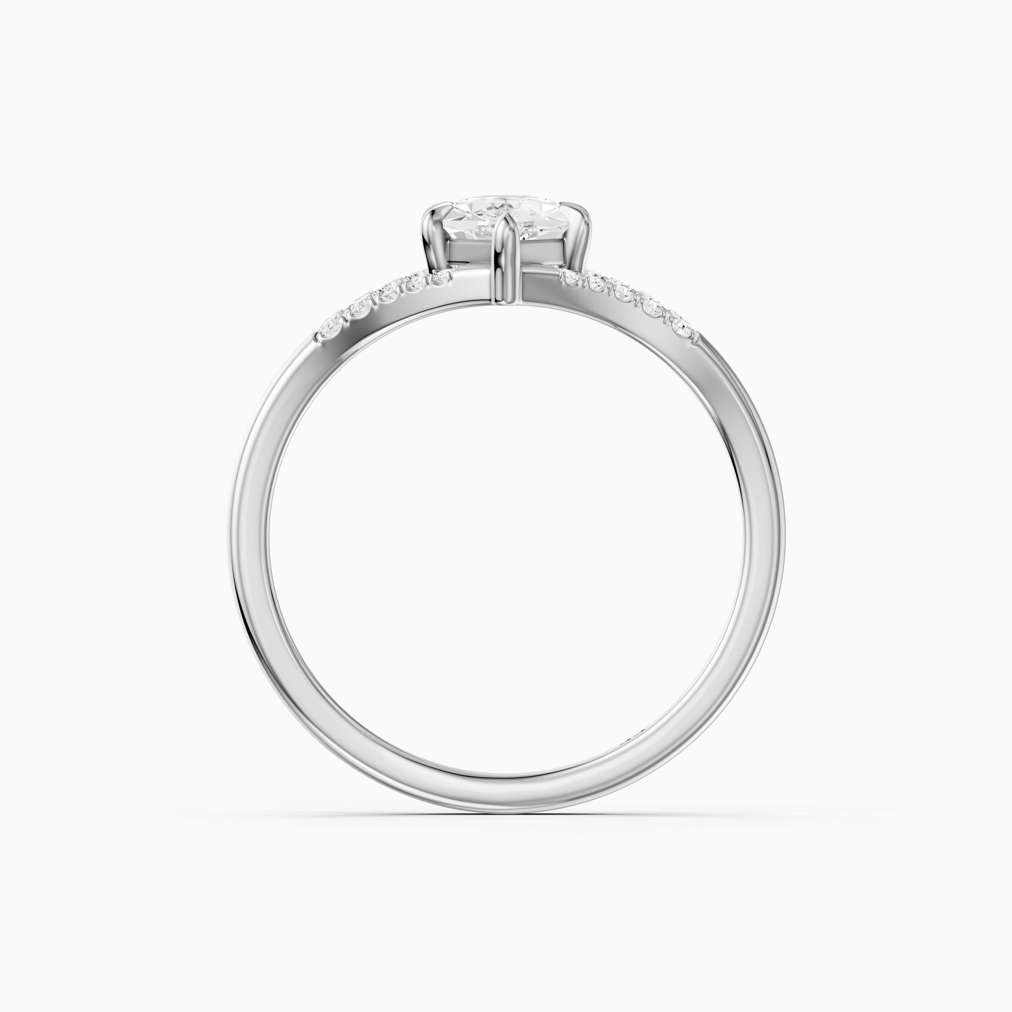 Natercia Dutch Marquise Lab Grown Diamond Pave Split Shank Engagement Ring
