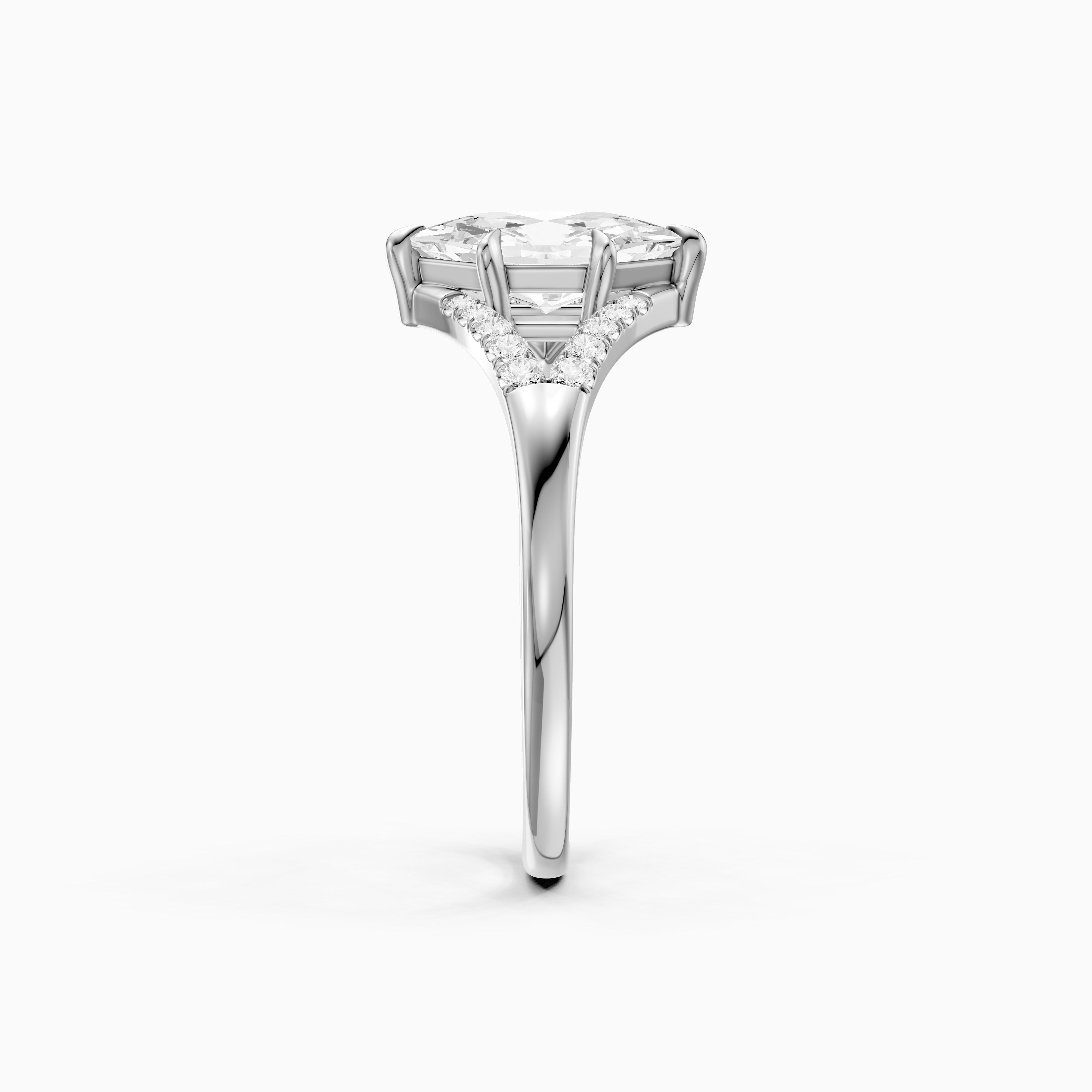 Natercia Dutch Marquise Lab Grown Diamond Pave Split Shank Engagement Ring
