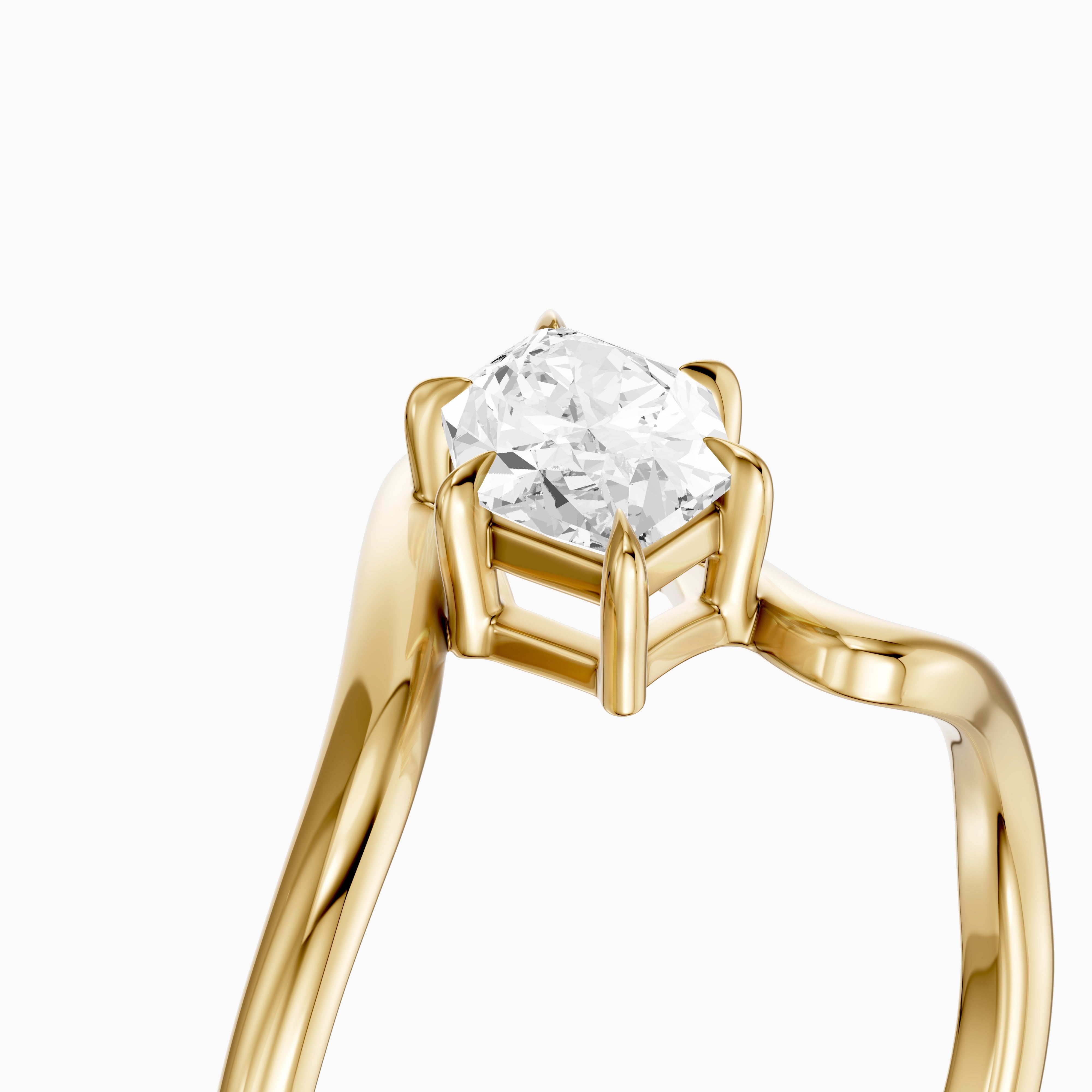 Regina Dutch Marquise Moissanite Diamond Bypass Wave Solitaire Ring