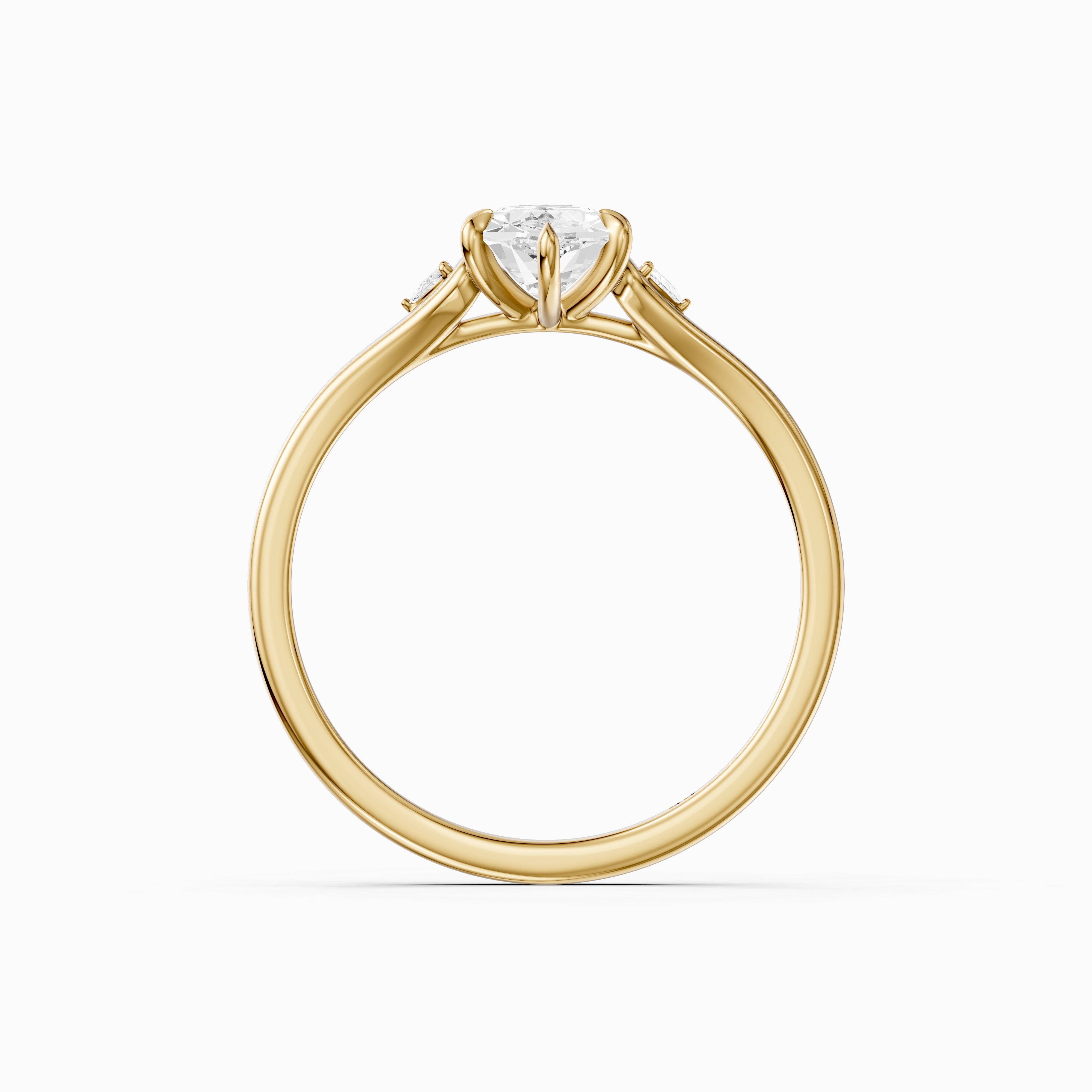 Zelia Dutch Marquise Lab Grown Diamond Ring with Trillion Side Stones