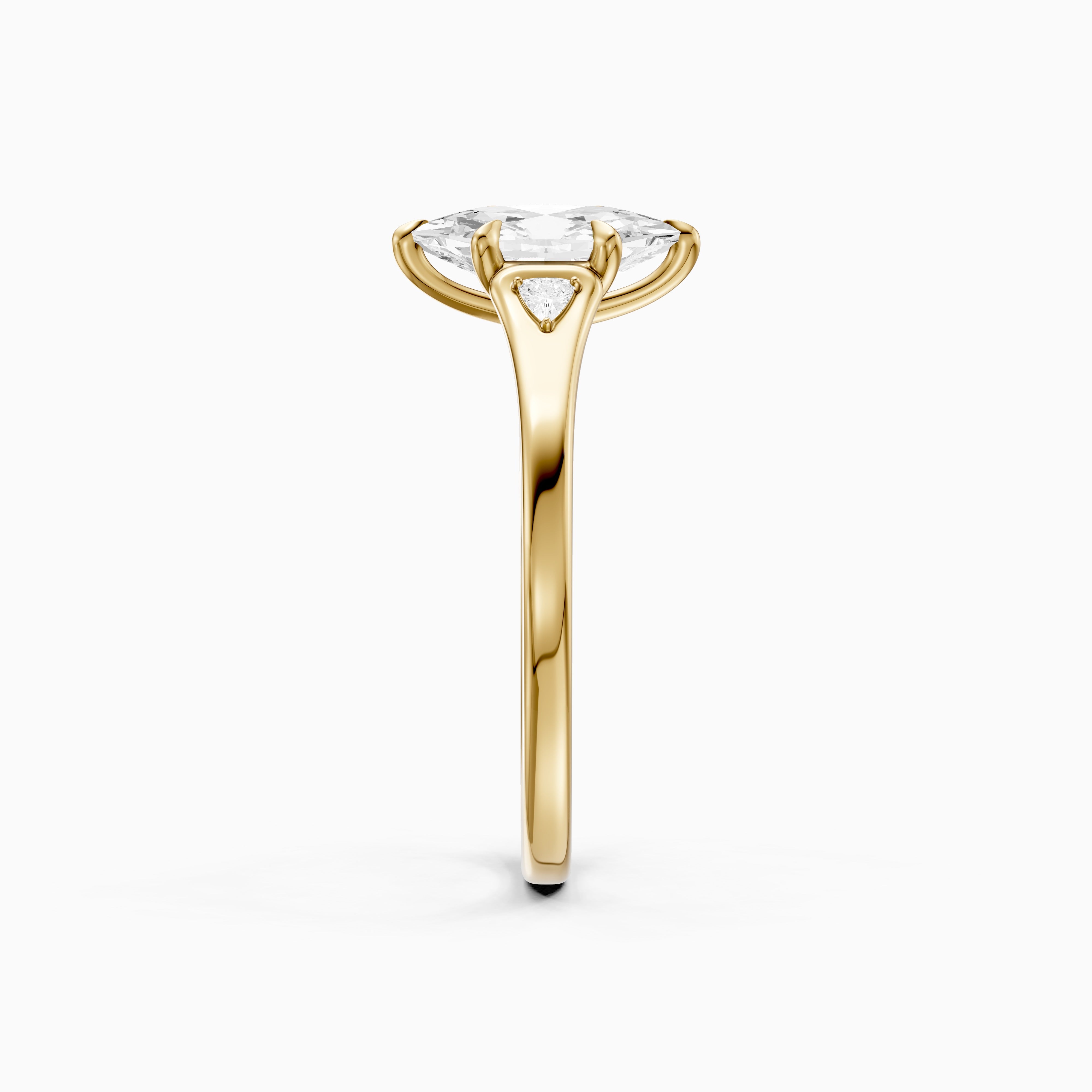 Zelia Dutch Marquise Lab Grown Diamond Ring with Trillion Side Stones