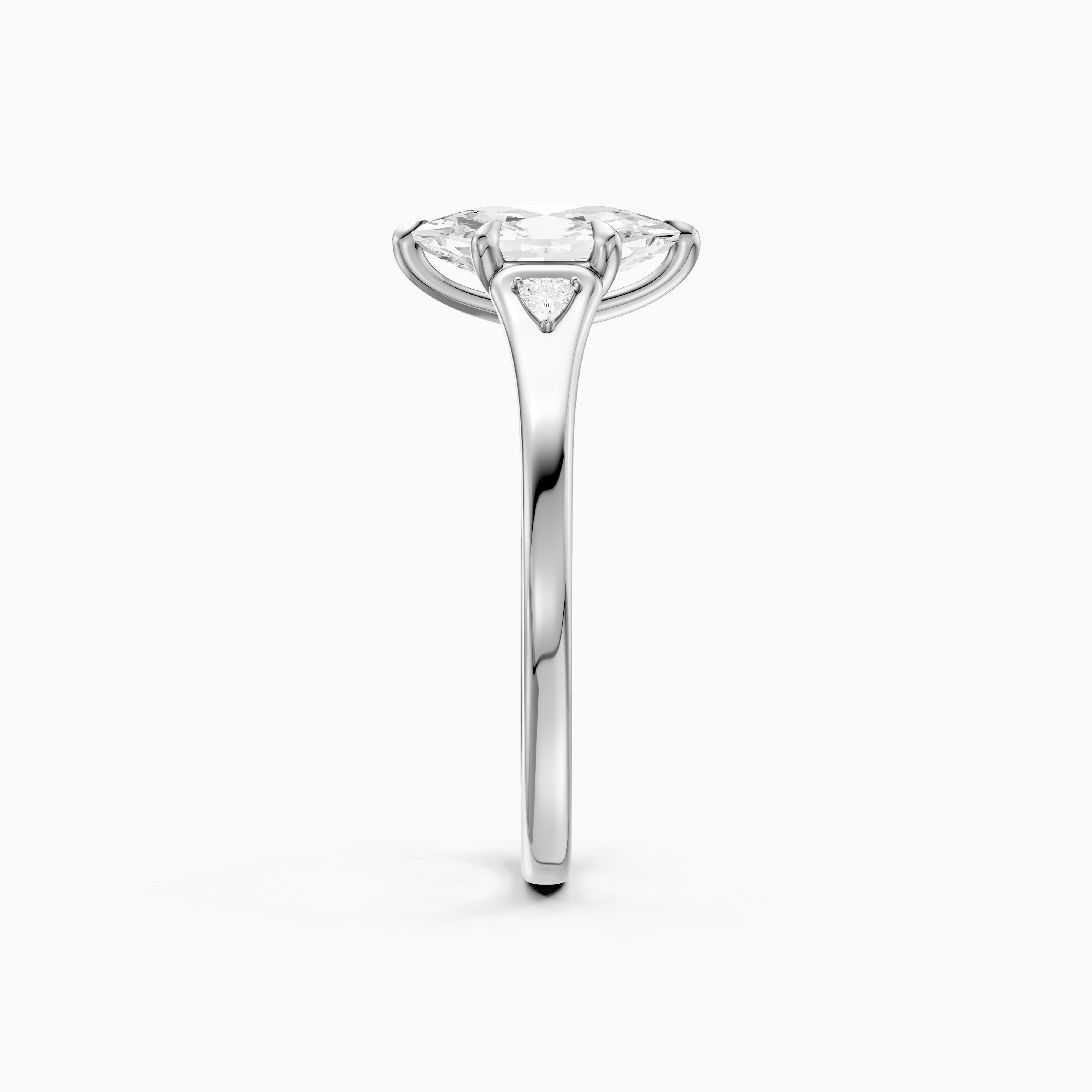 Zelia Dutch Marquise Lab Grown Diamond Ring with Trillion Side Stones