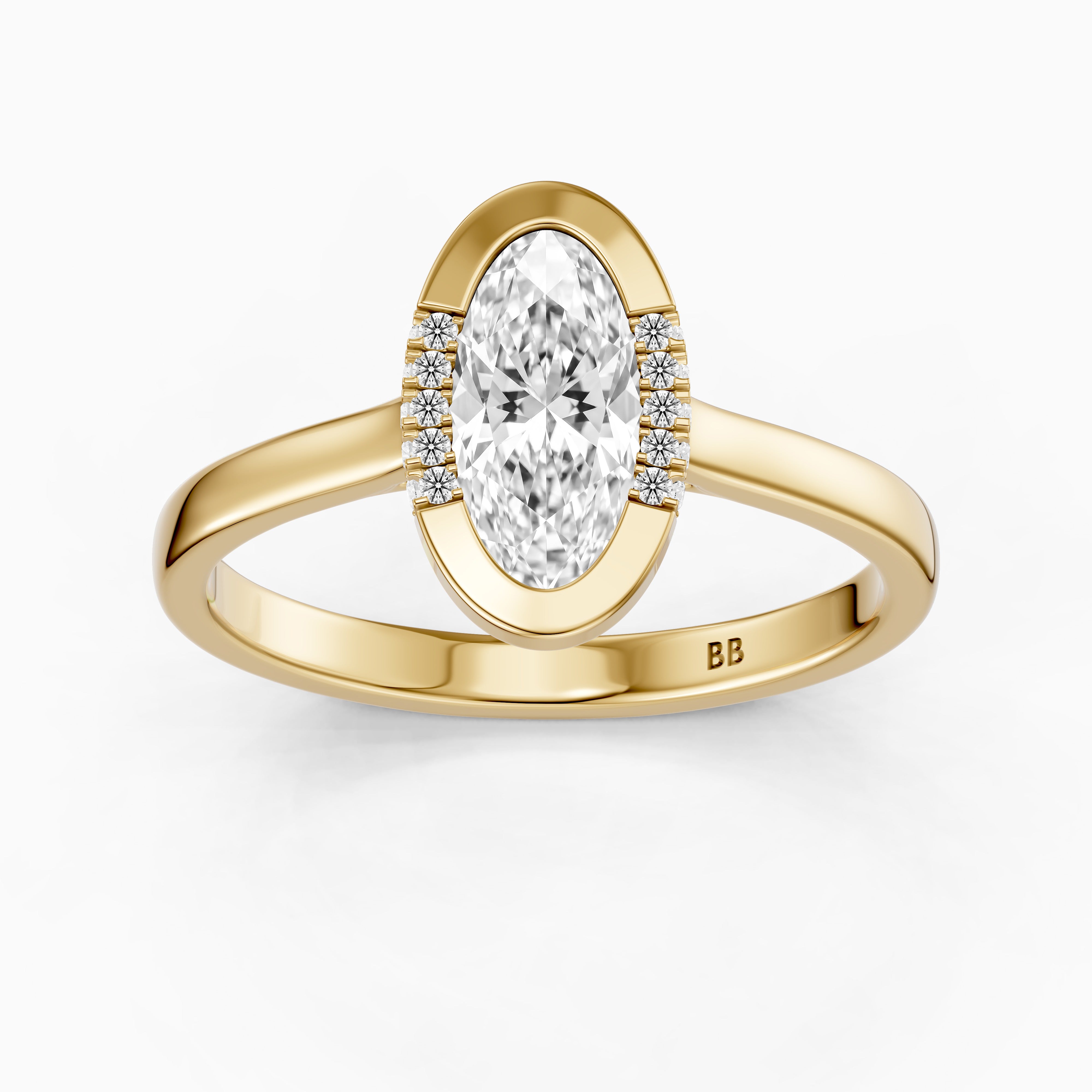 Amaya Moval Moissanite Diamond Bezel Ring with Hidden Diamond Accents