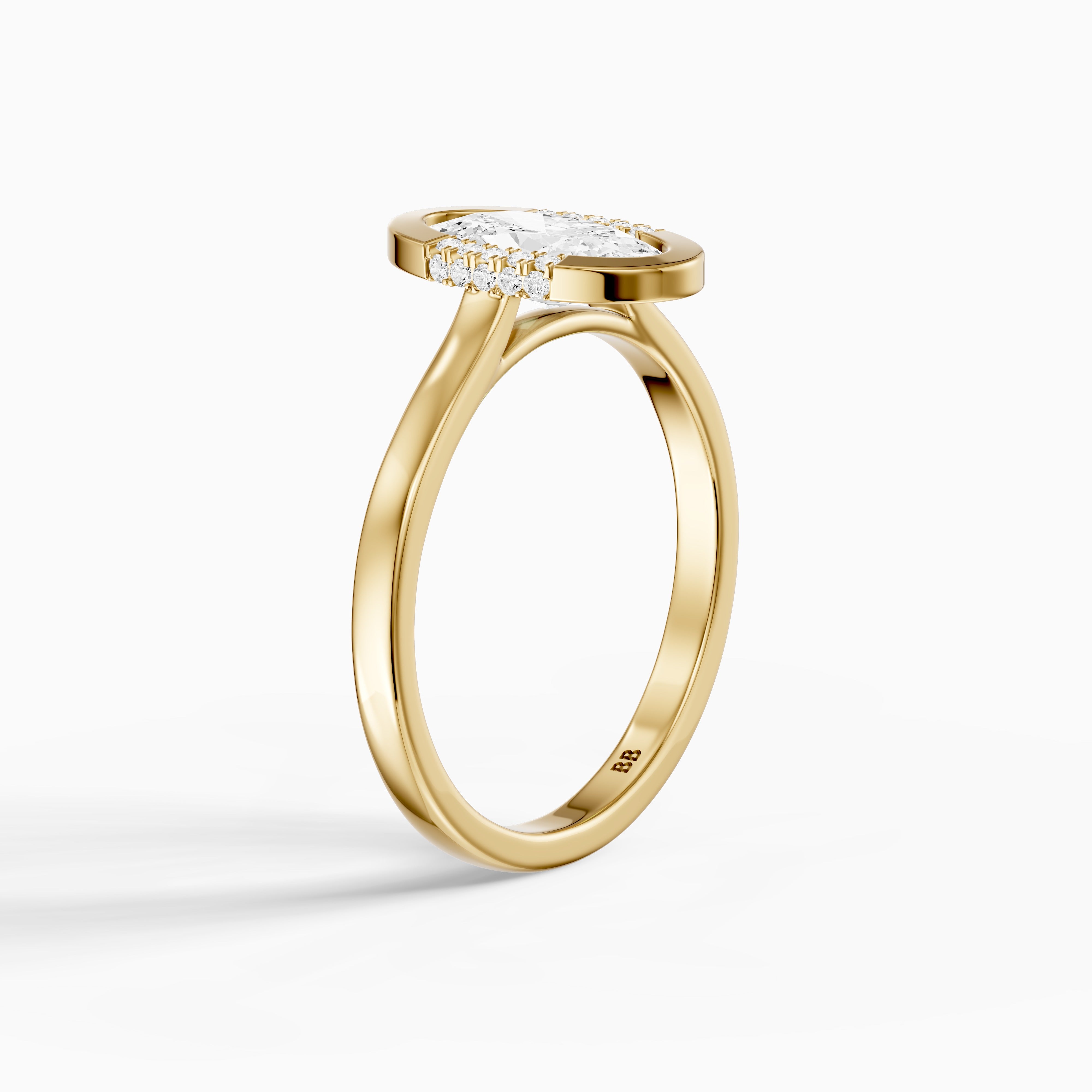 Amaya Moval Moissanite Diamond Bezel Ring with Hidden Diamond Accents