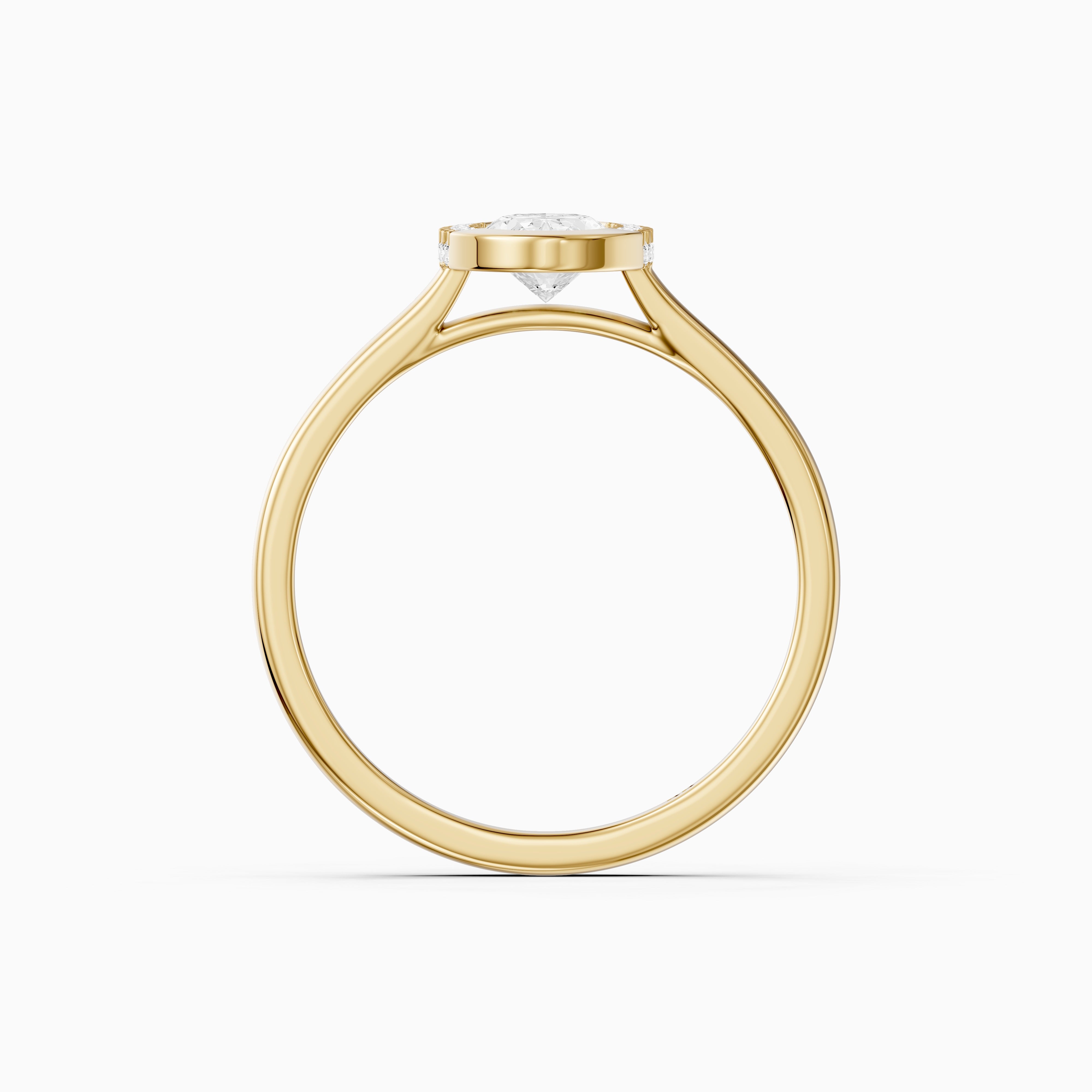 Amaya Moval Moissanite Diamond Bezel Ring with Hidden Diamond Accents