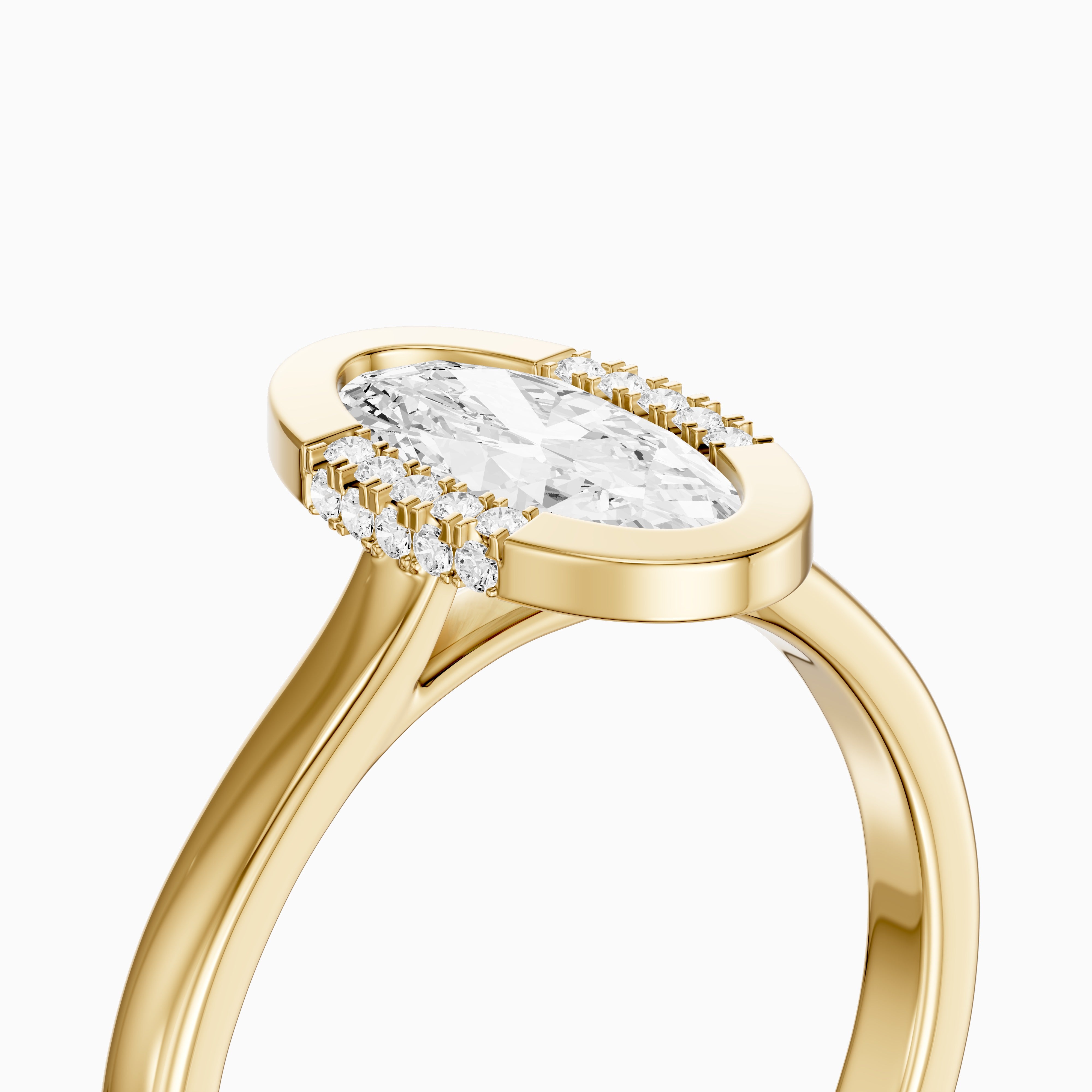 Amaya Moval Moissanite Diamond Bezel Ring with Hidden Diamond Accents