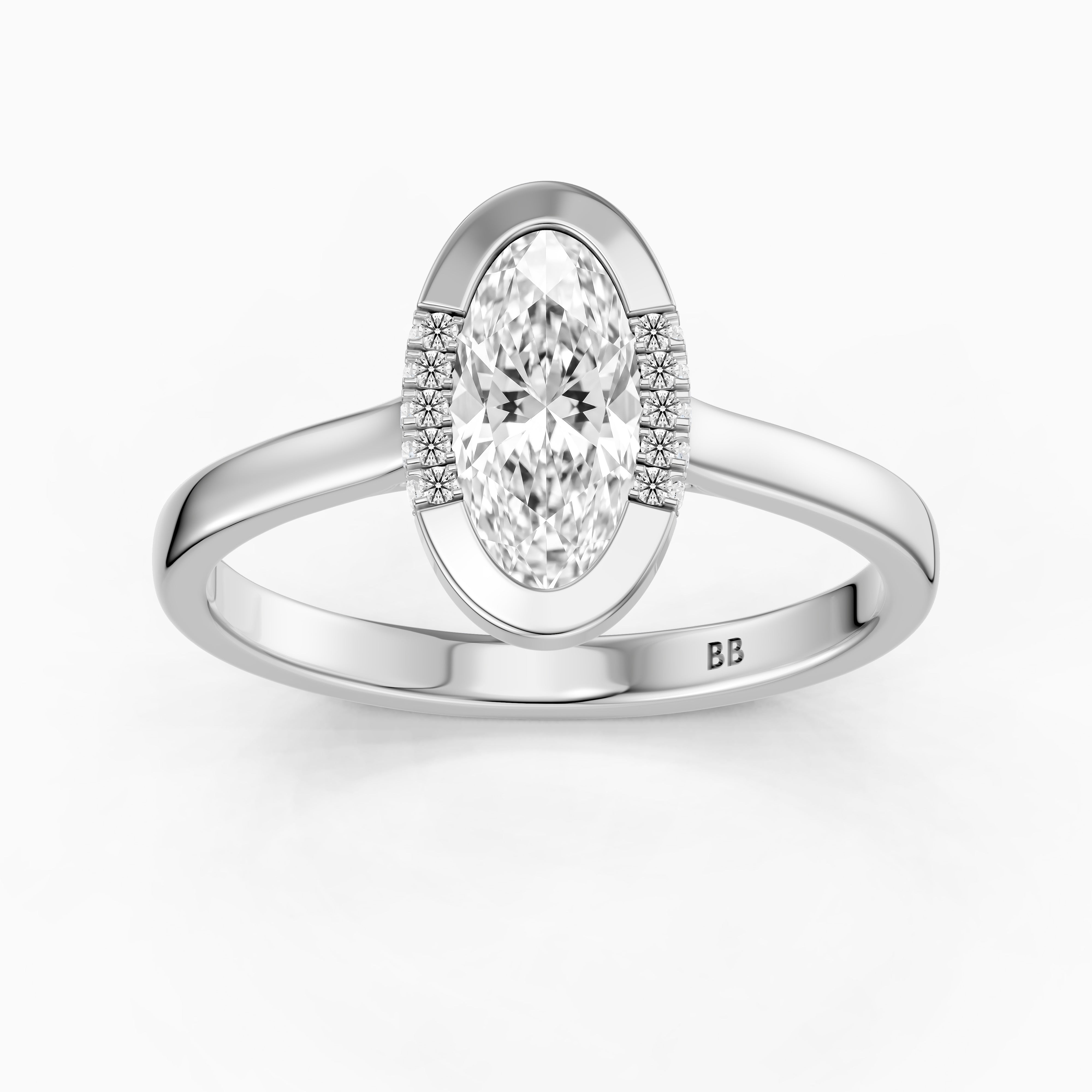 Amaya Moval Moissanite Diamond Bezel Ring with Hidden Diamond Accents
