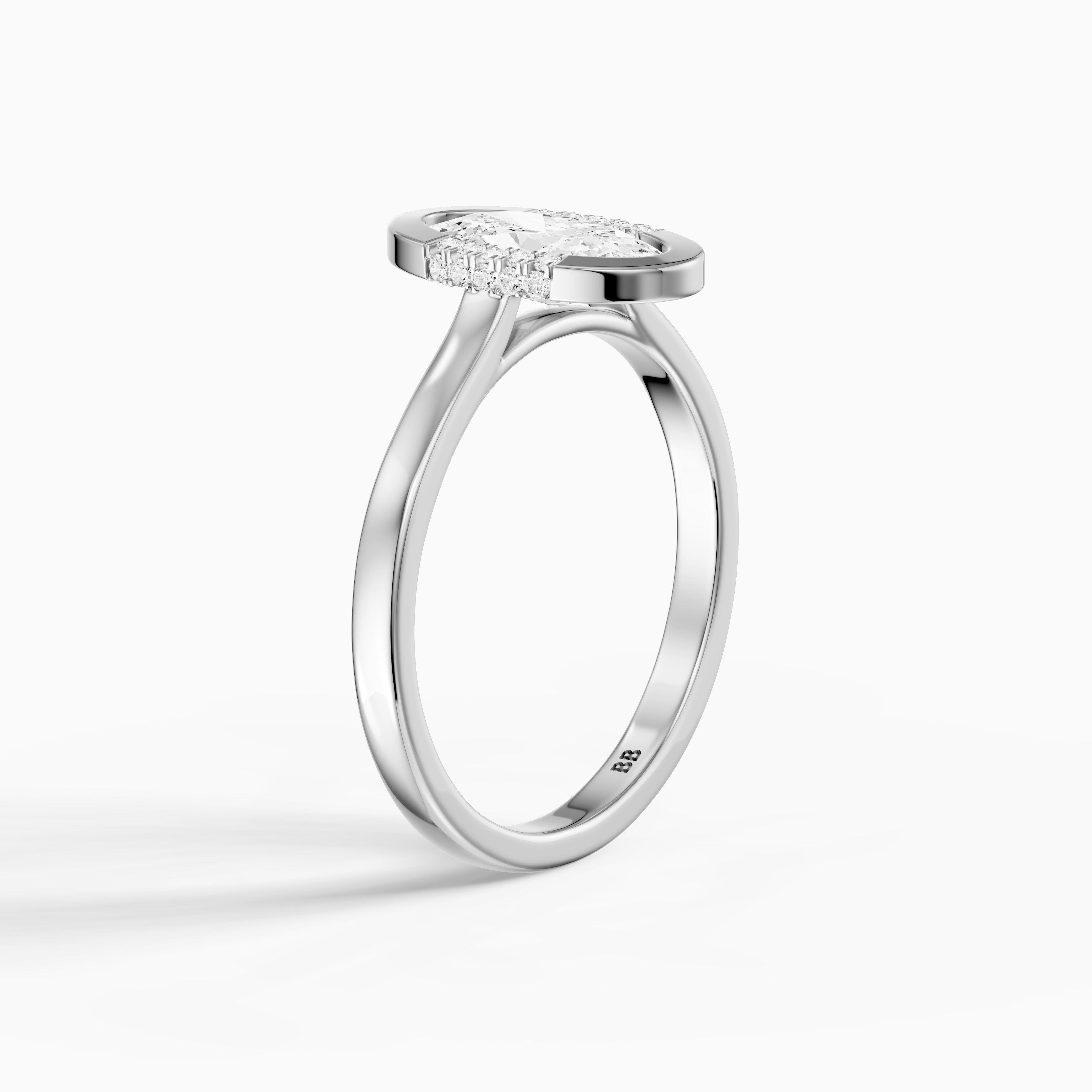 Amaya Moval Moissanite Diamond Bezel Ring with Hidden Diamond Accents
