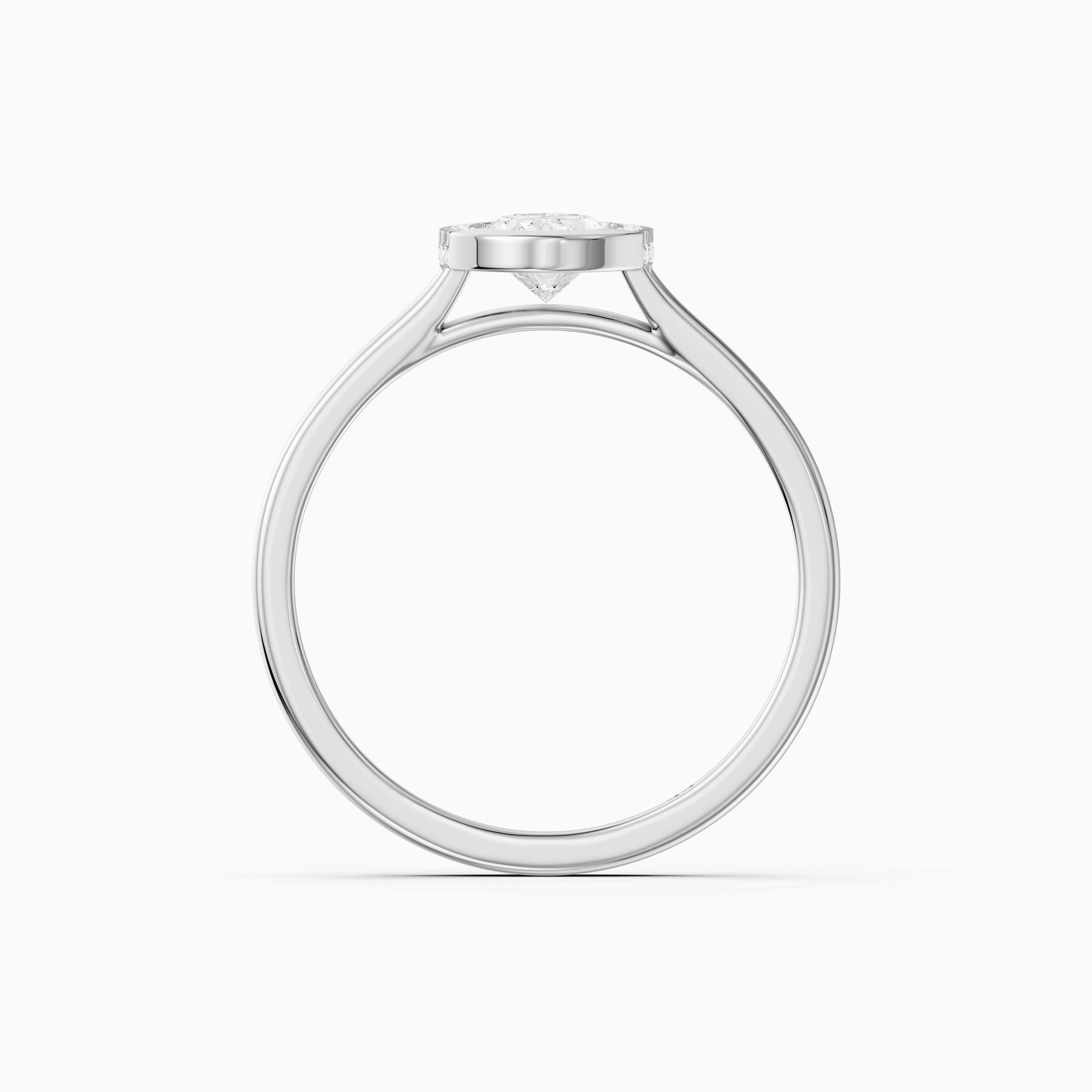 Amaya Moval Moissanite Diamond Bezel Ring with Hidden Diamond Accents
