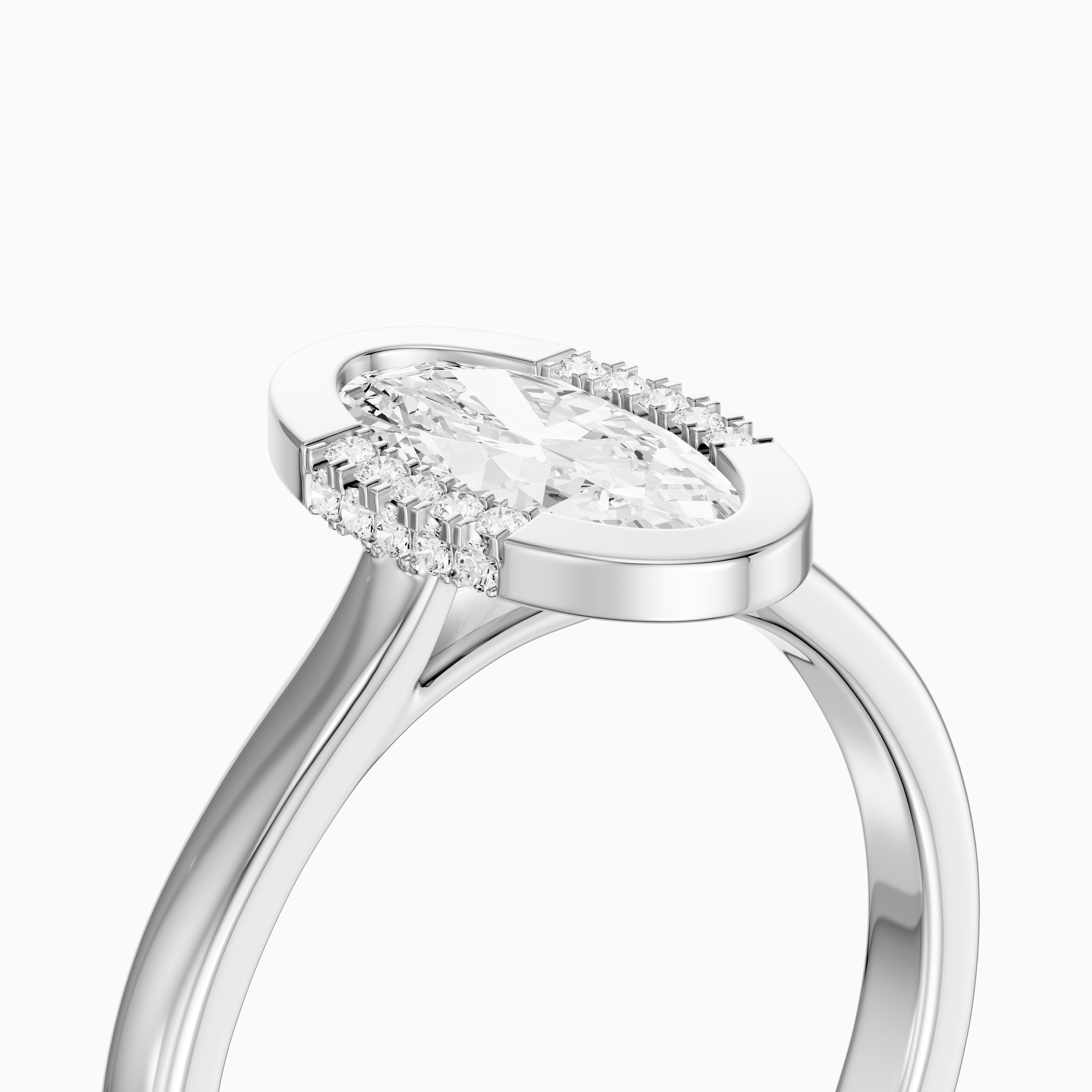 Amaya Moval Moissanite Diamond Bezel Ring with Hidden Diamond Accents