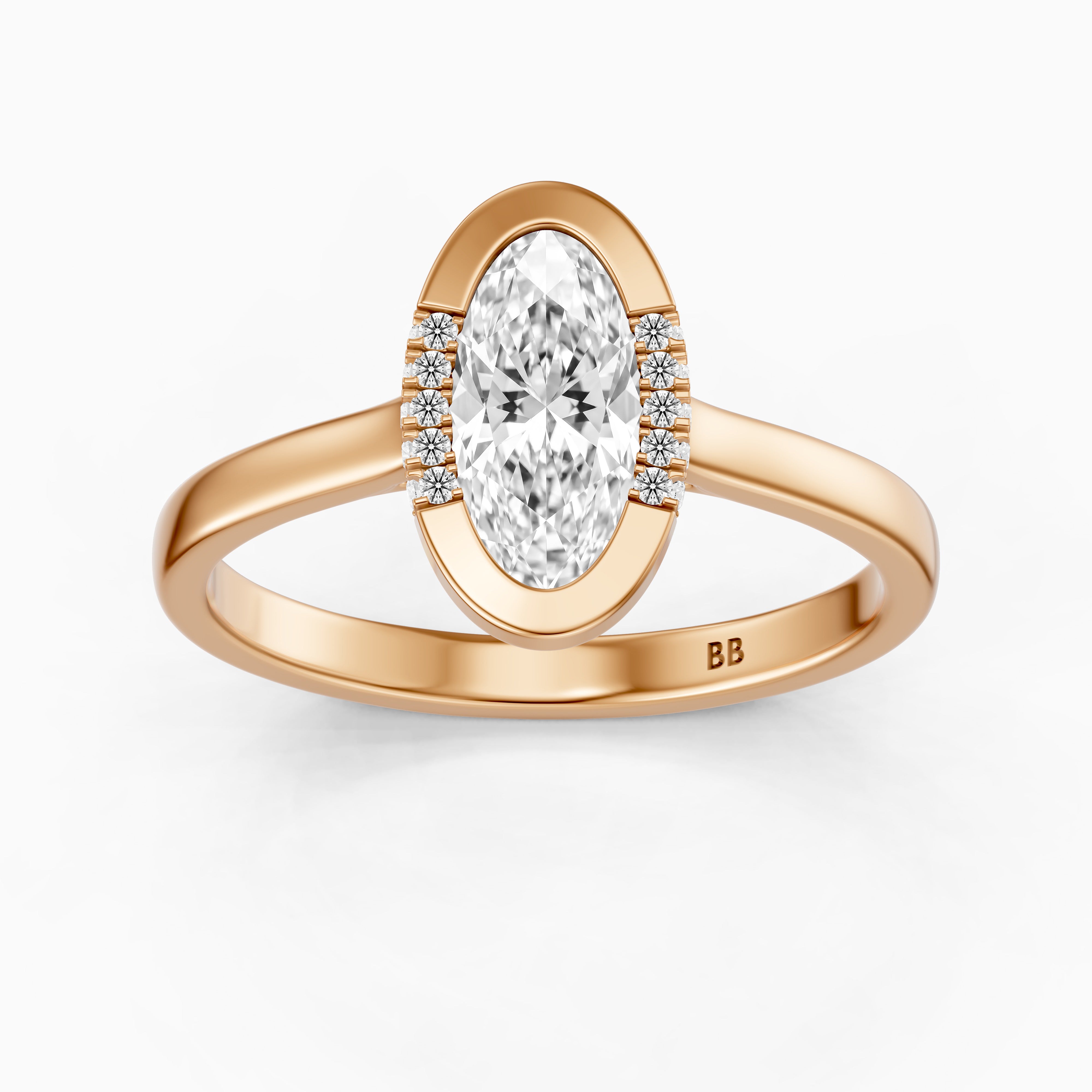 Amaya Moval Moissanite Diamond Bezel Ring with Hidden Diamond Accents
