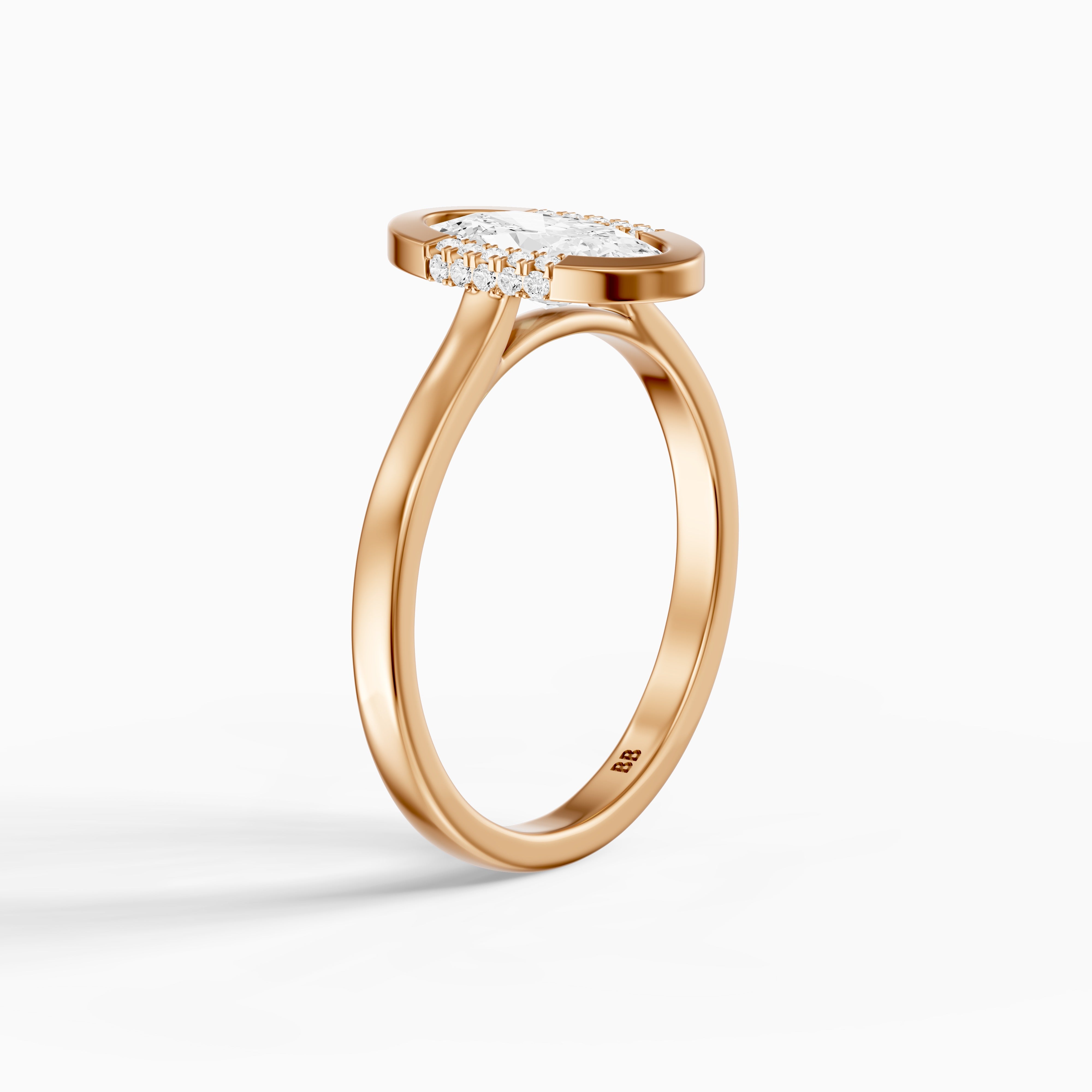 Amaya Moval Moissanite Diamond Bezel Ring with Hidden Diamond Accents