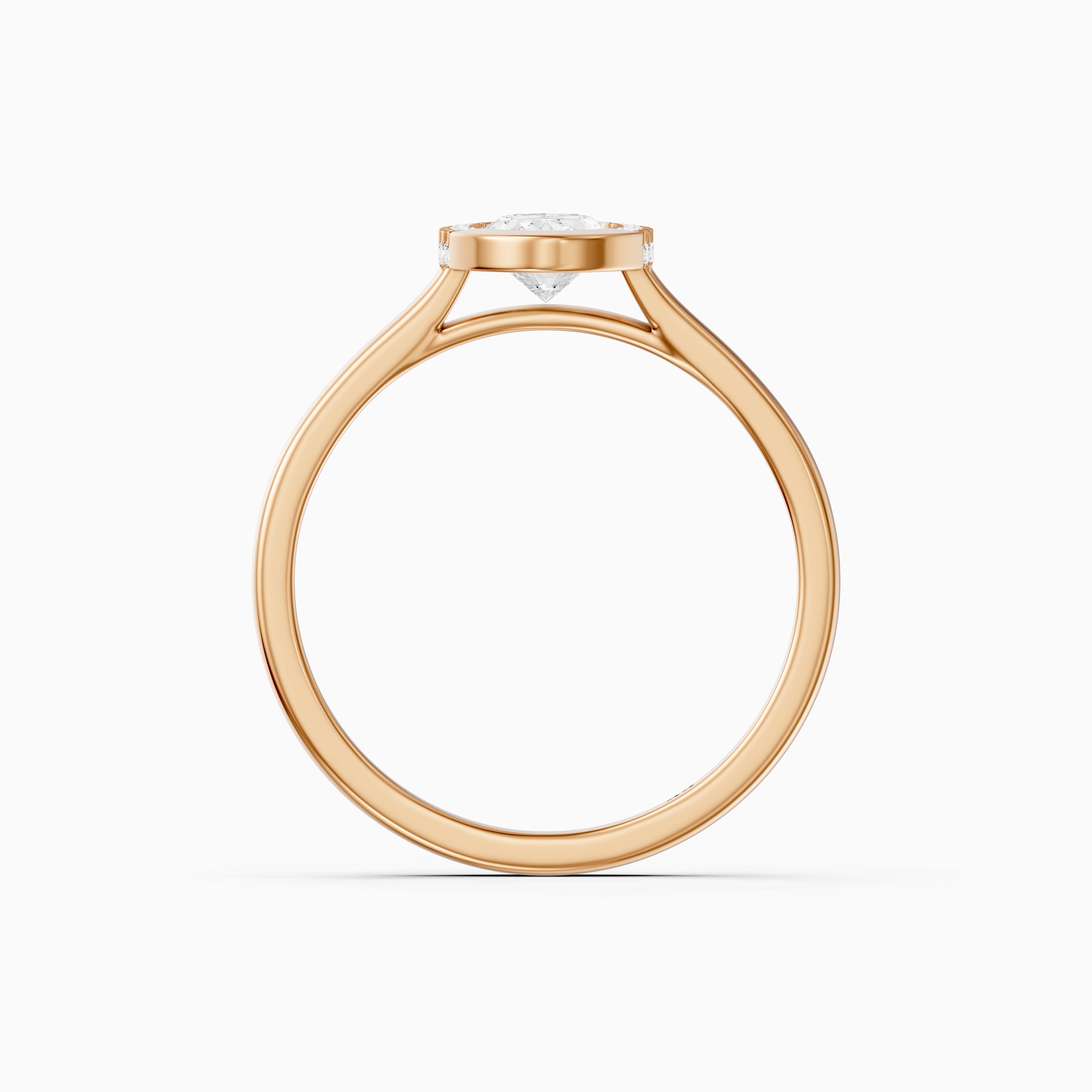 Amaya Moval Moissanite Diamond Bezel Ring with Hidden Diamond Accents