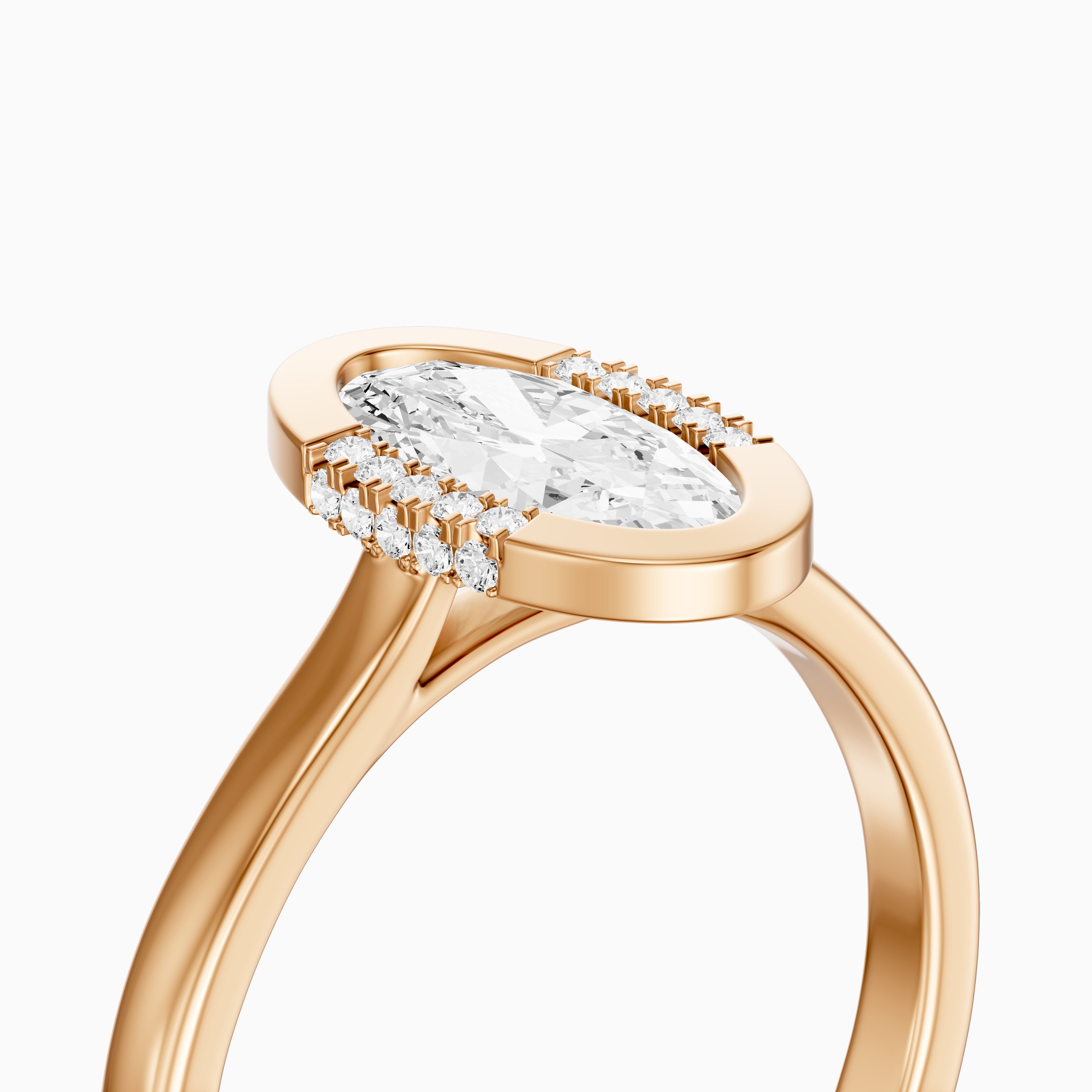 Amaya Moval Moissanite Diamond Bezel Ring with Hidden Diamond Accents