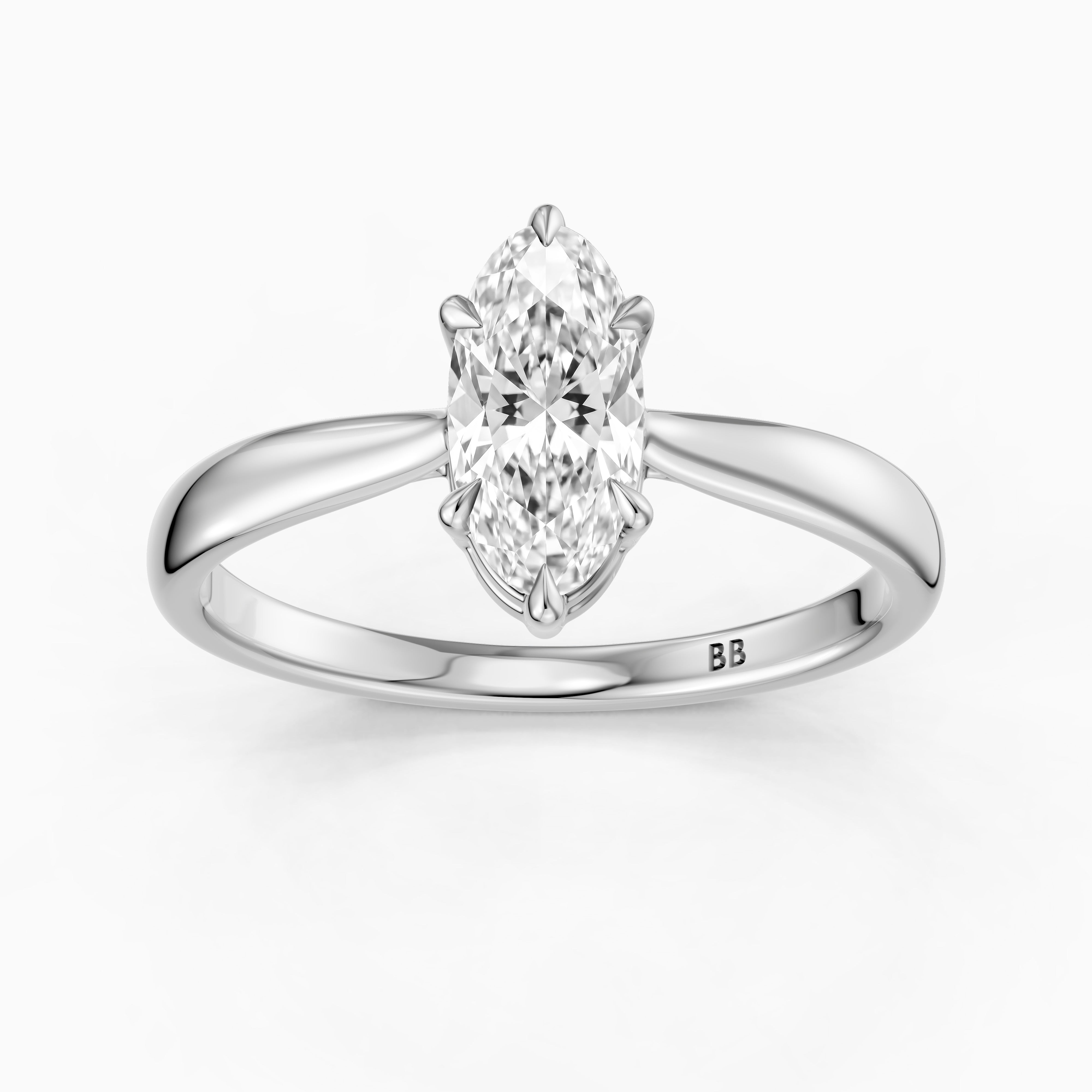 Mariela 6 Prong Setting Moval Moissanite Diamond Solitaire Ring