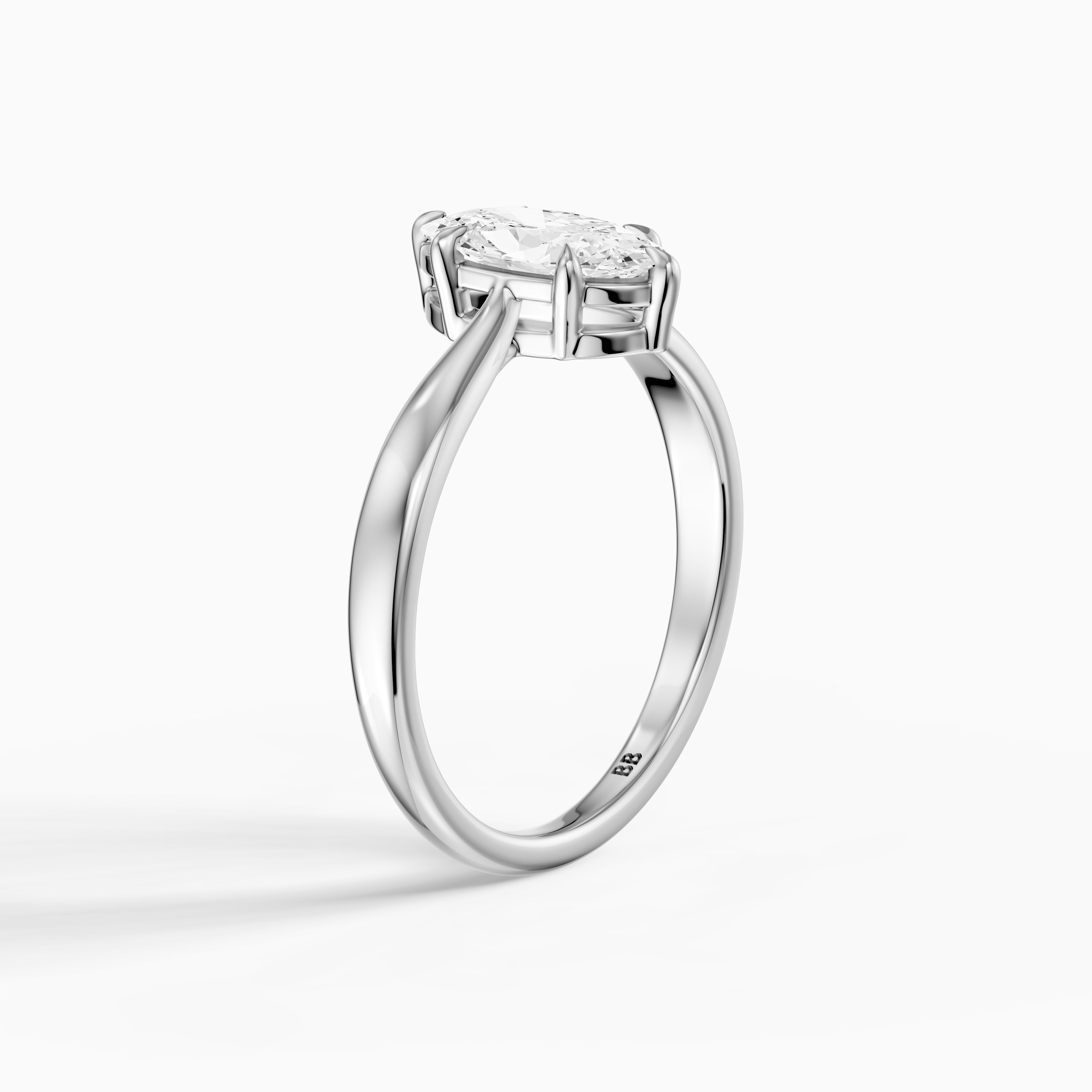 Mariela 6 Prong Setting Moval Moissanite Diamond Solitaire Ring