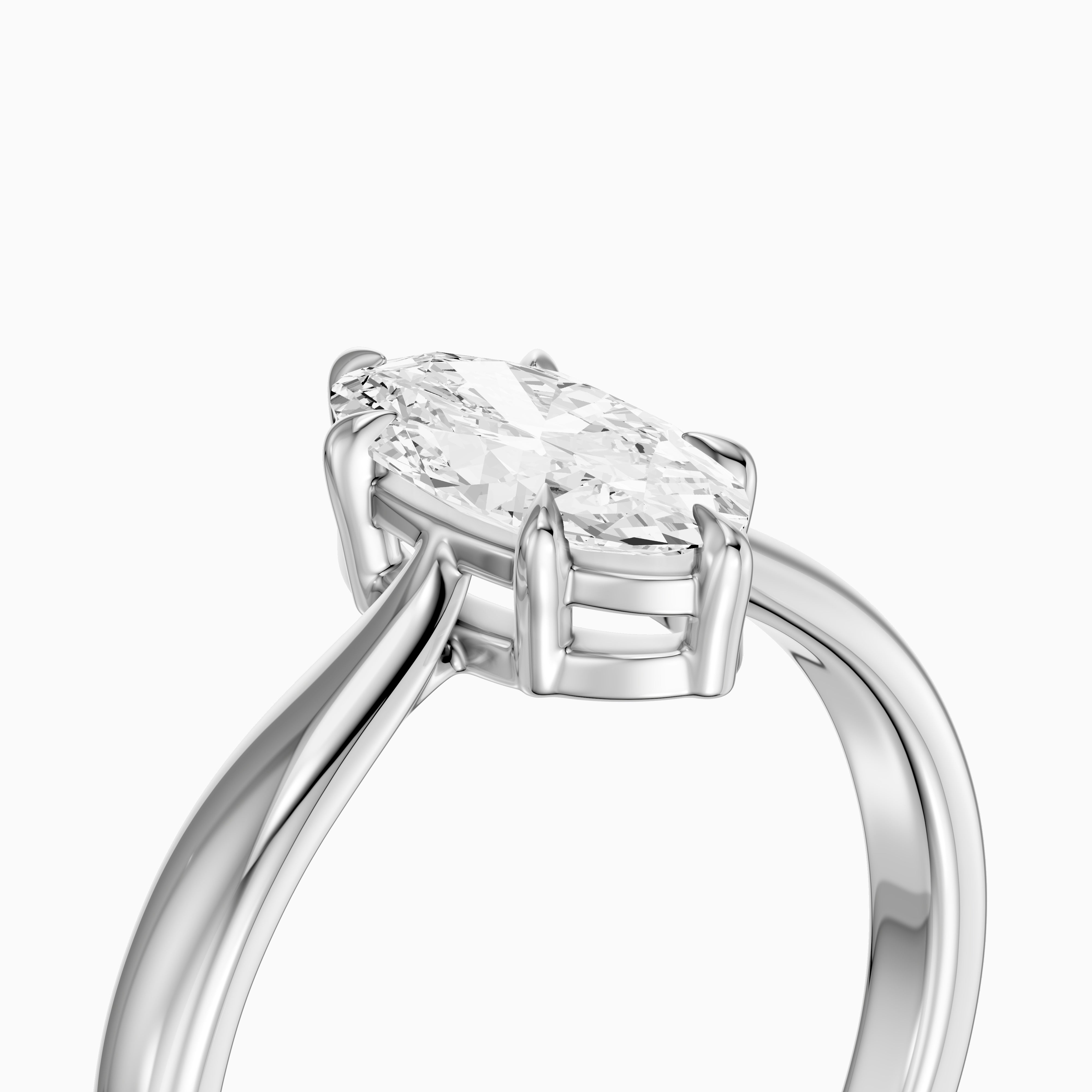 Mariela 6 Prong Setting Moval Moissanite Diamond Solitaire Ring