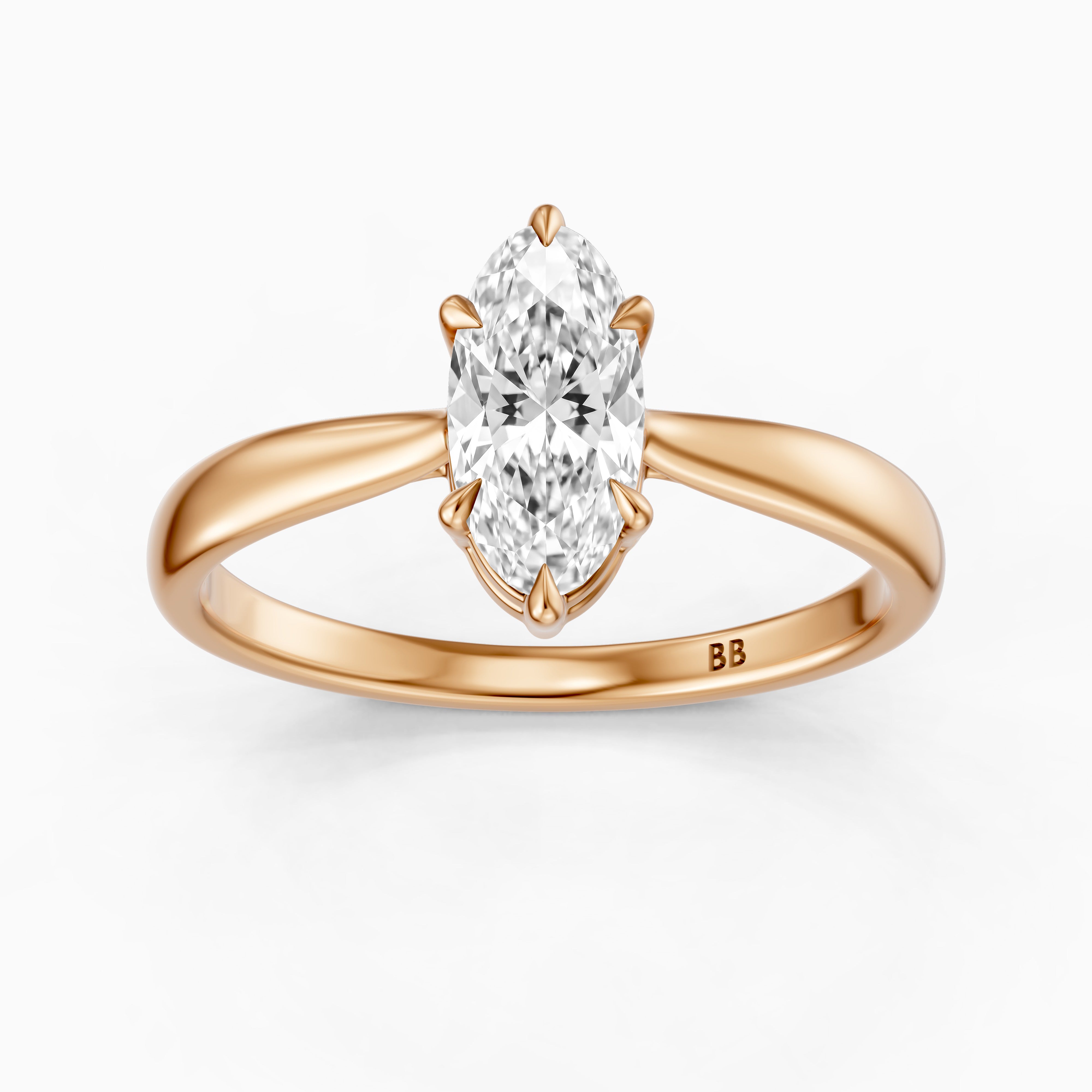 Mariela 6 Prong Setting Moval Moissanite Diamond Solitaire Ring