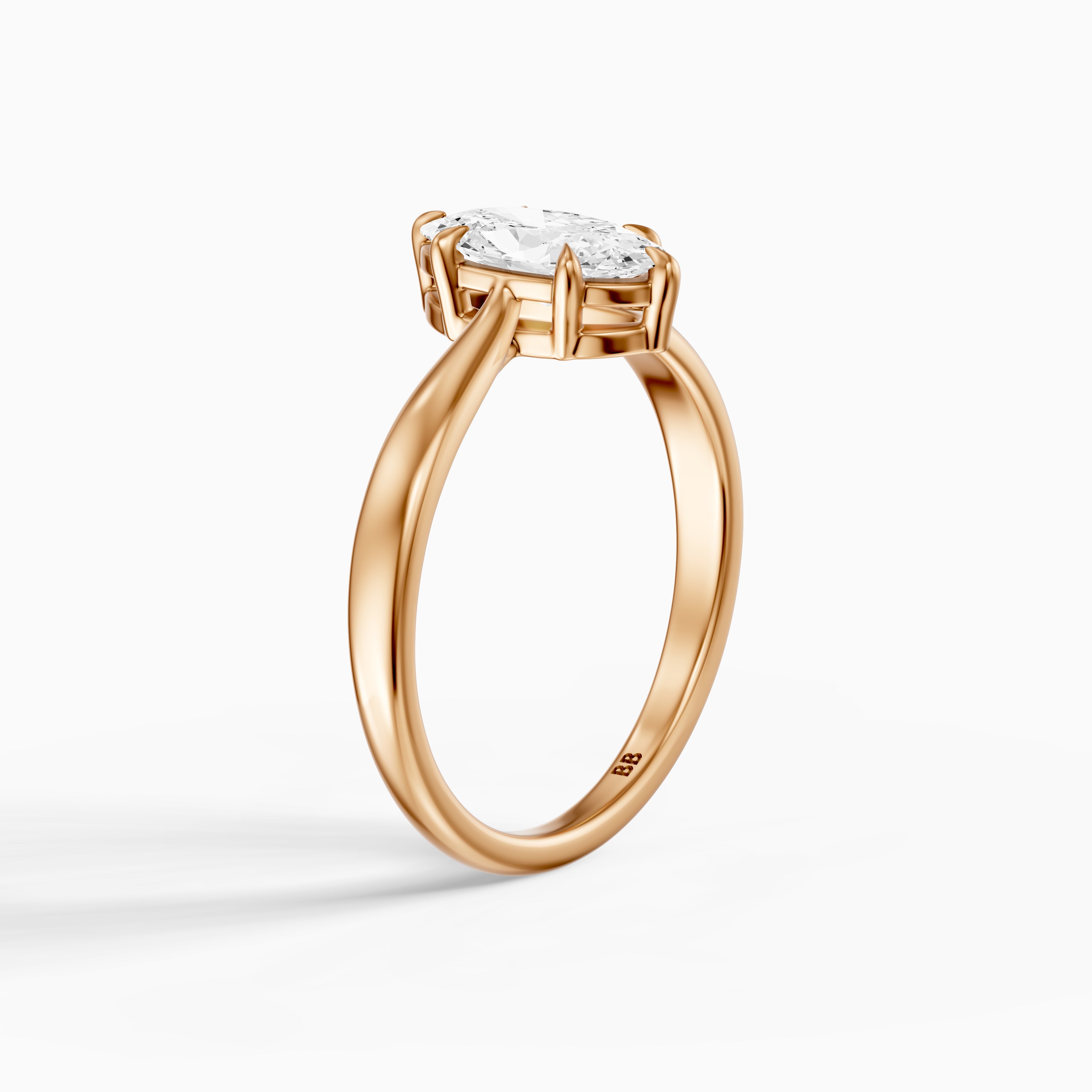 Mariela 6 Prong Setting Moval Moissanite Diamond Solitaire Ring