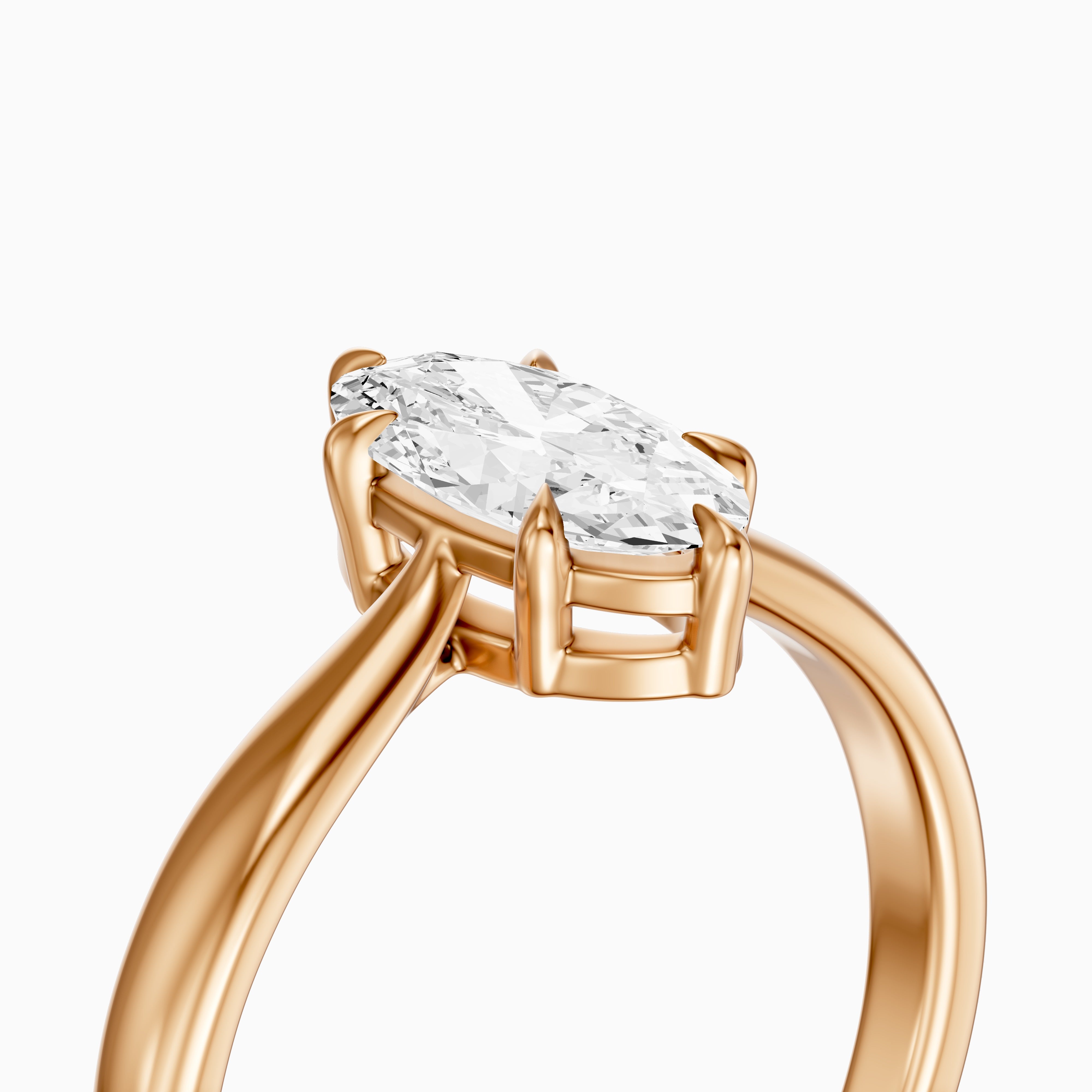 Mariela 6 Prong Setting Moval Moissanite Diamond Solitaire Ring