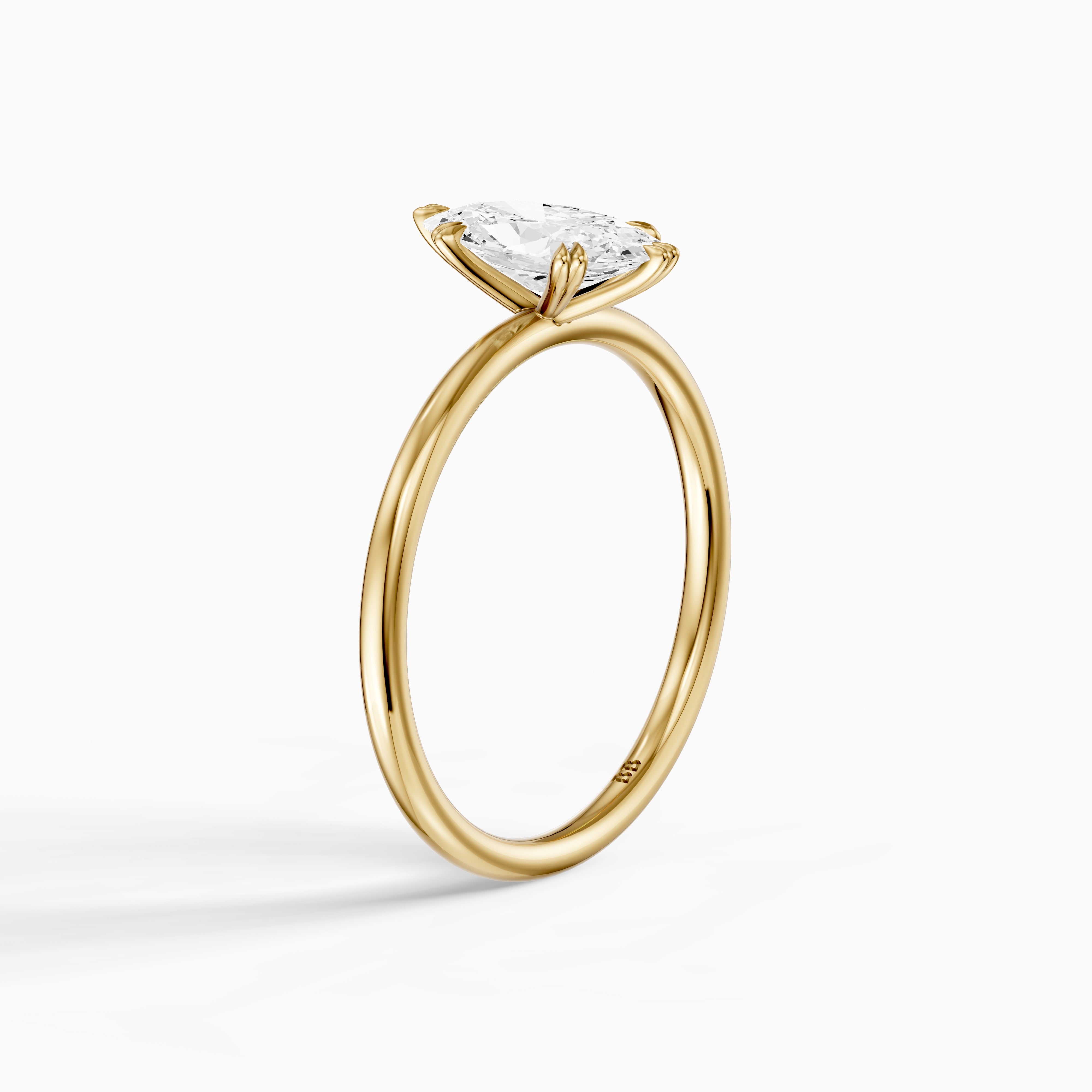 Juni Double Claw Prongs Moval Moissanite Diamond Solitaire Ring