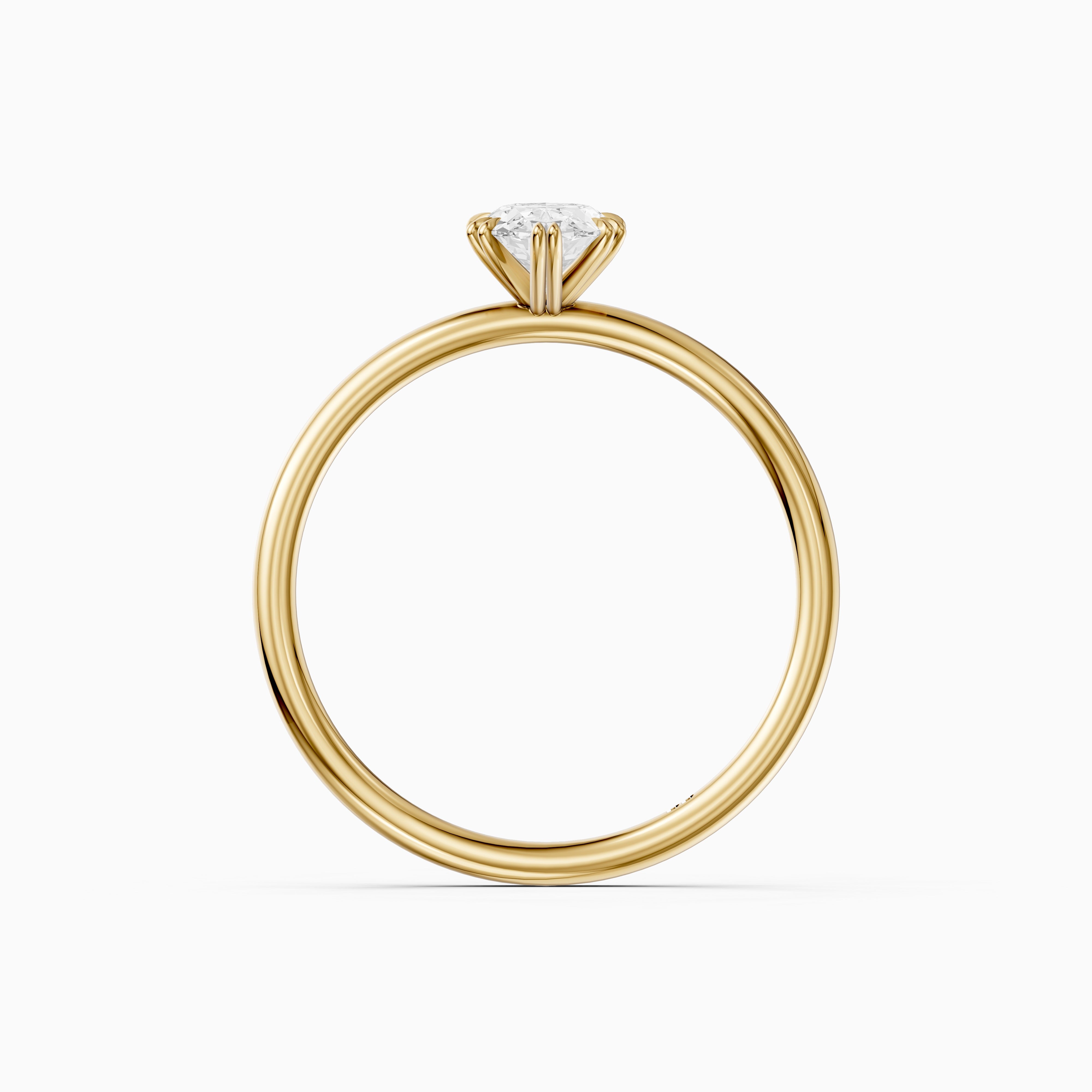 Juni Double Claw Prongs Moval Moissanite Diamond Solitaire Ring