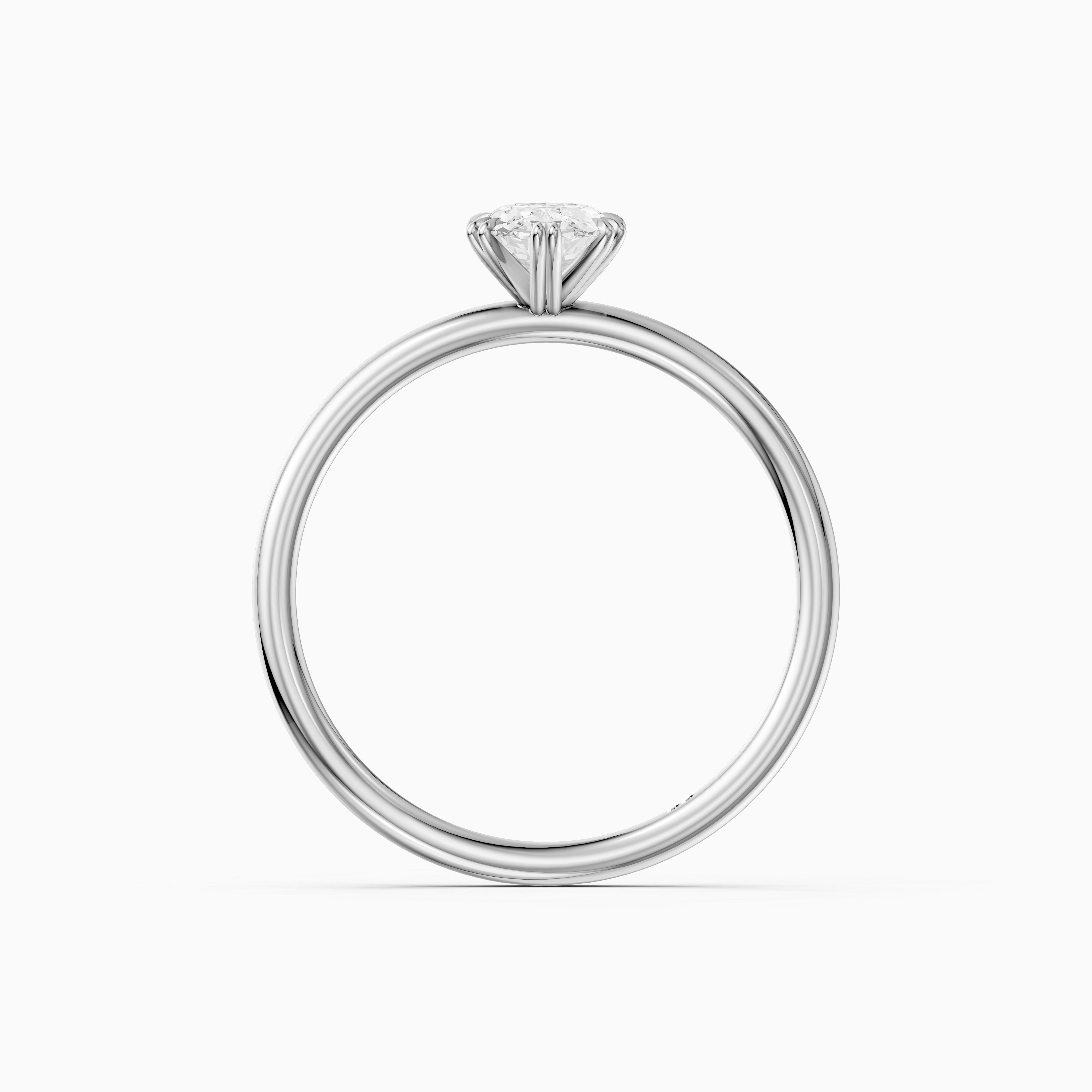 Juni Double Claw Prongs Moval Moissanite Diamond Solitaire Ring