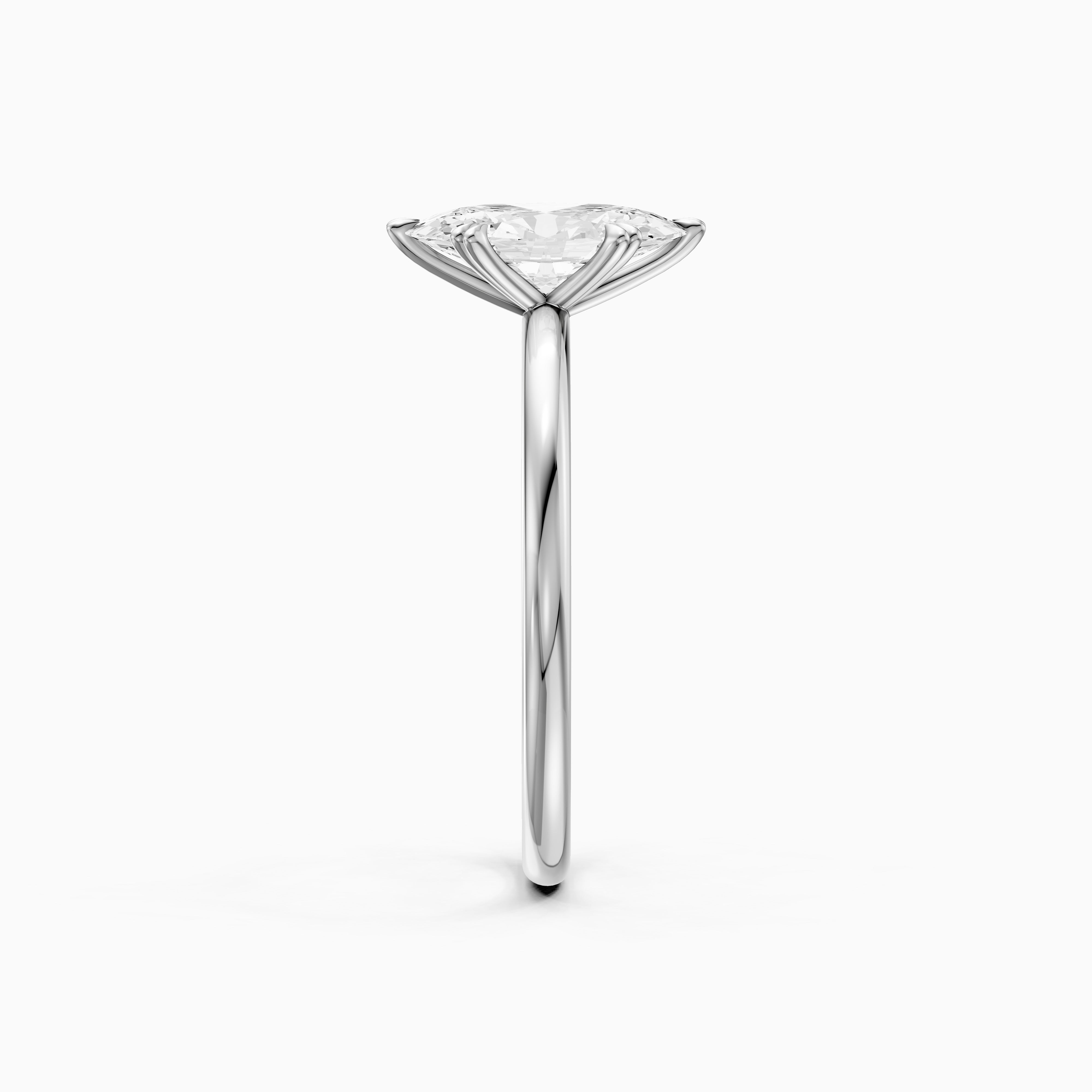 Juni Double Claw Prongs Moval Moissanite Diamond Solitaire Ring
