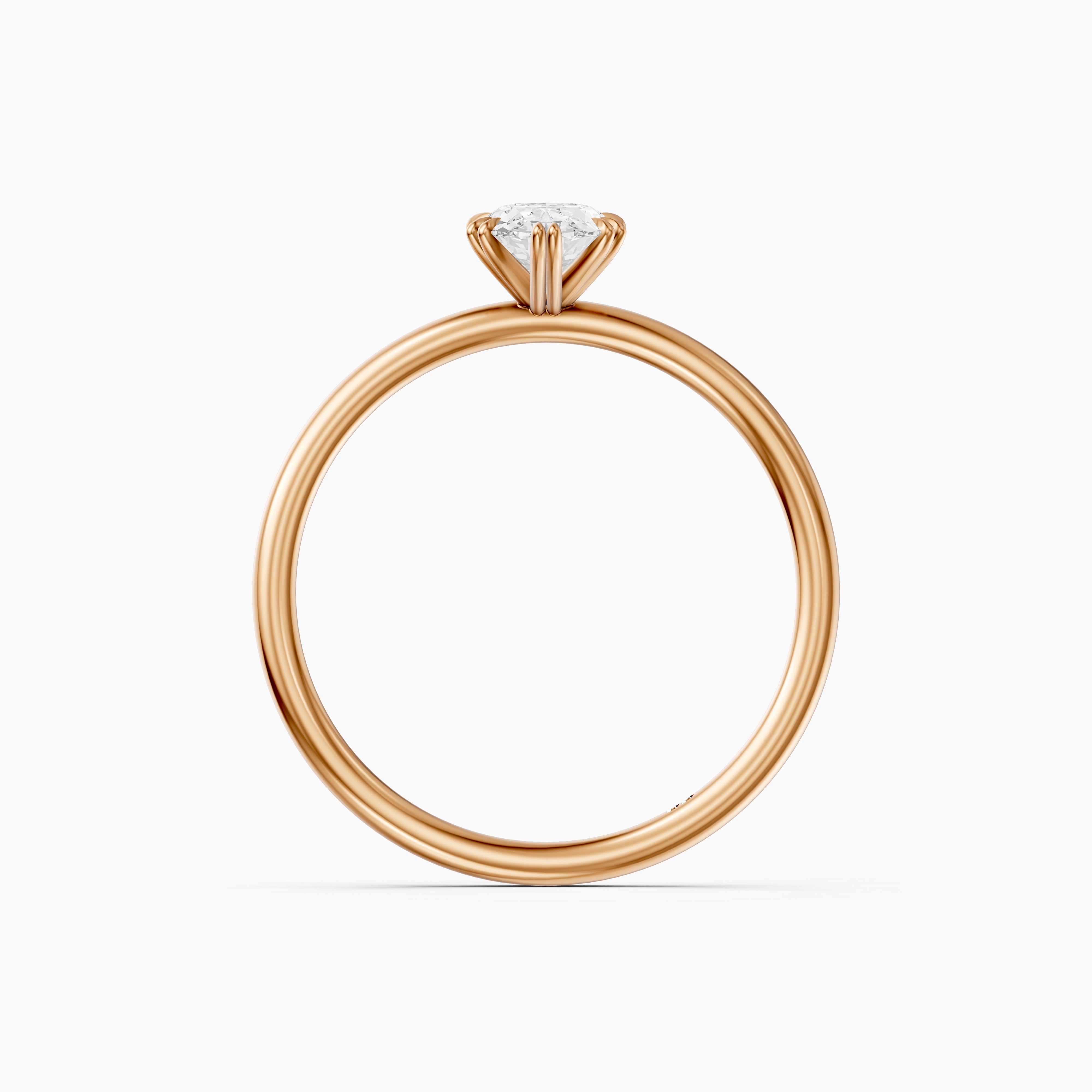Juni Double Claw Prongs Moval Moissanite Diamond Solitaire Ring
