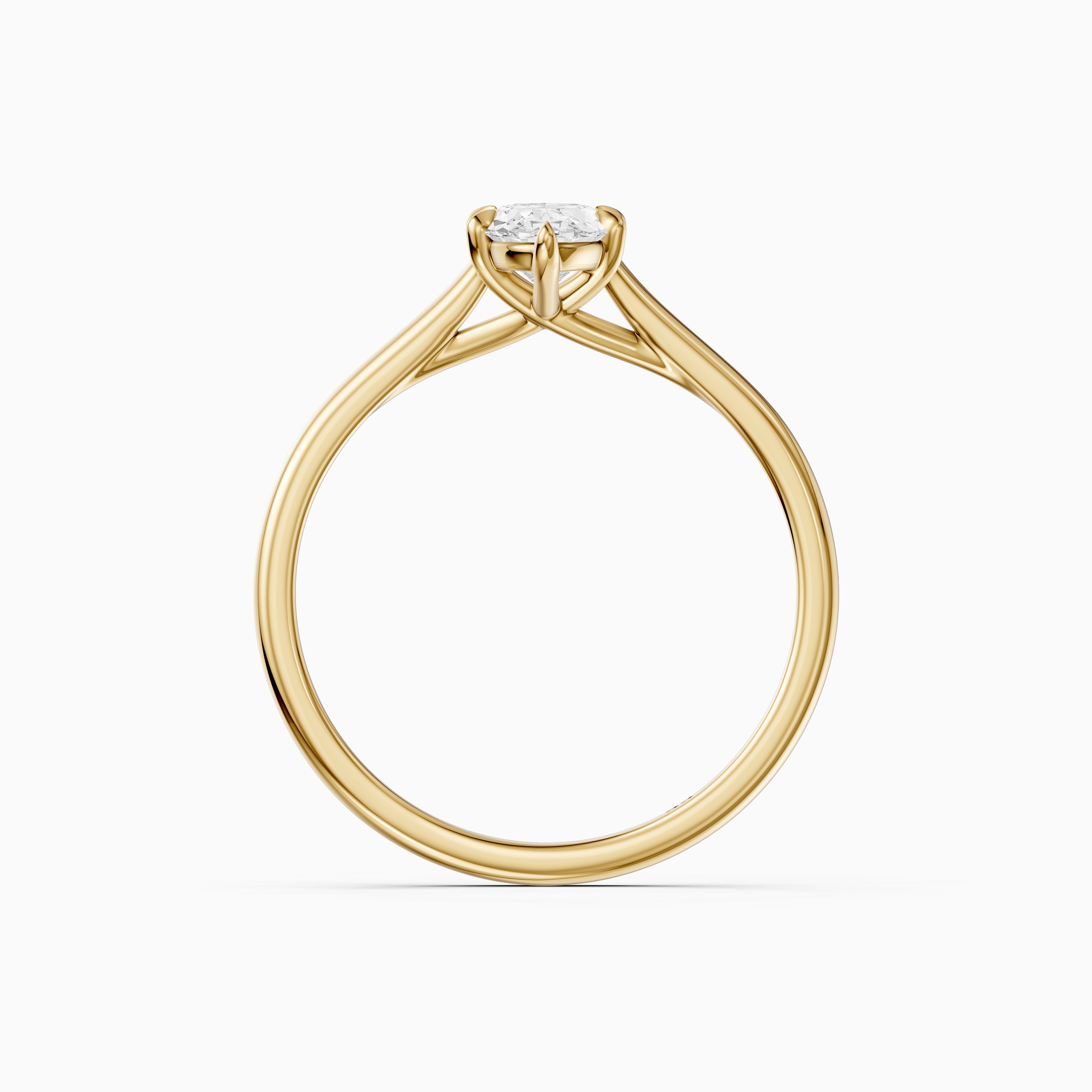 Jette Moval Cut Moissanite Diamond 6 Prong Solitaire Ring