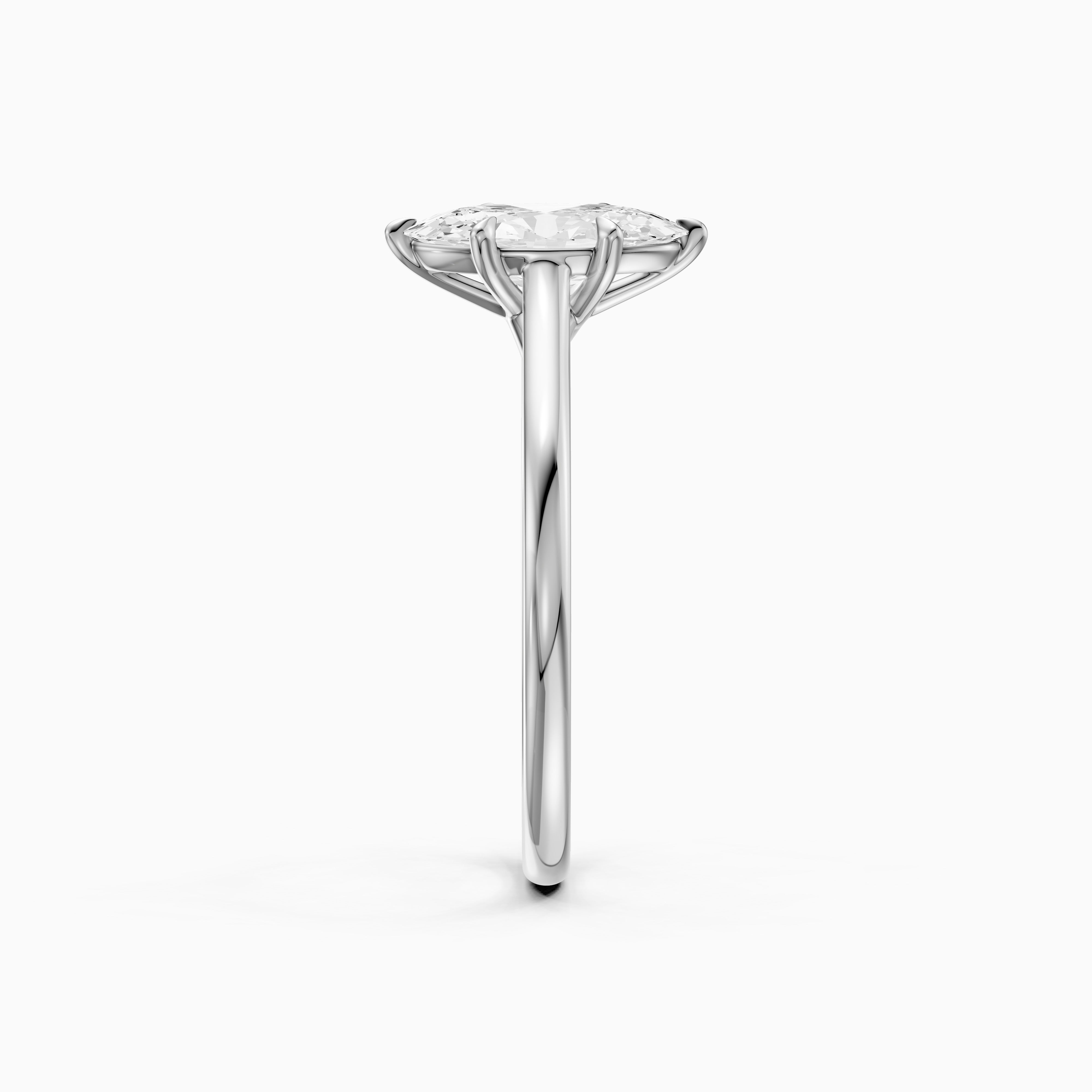 Jette Moval Cut Moissanite Diamond 6 Prong Solitaire Ring