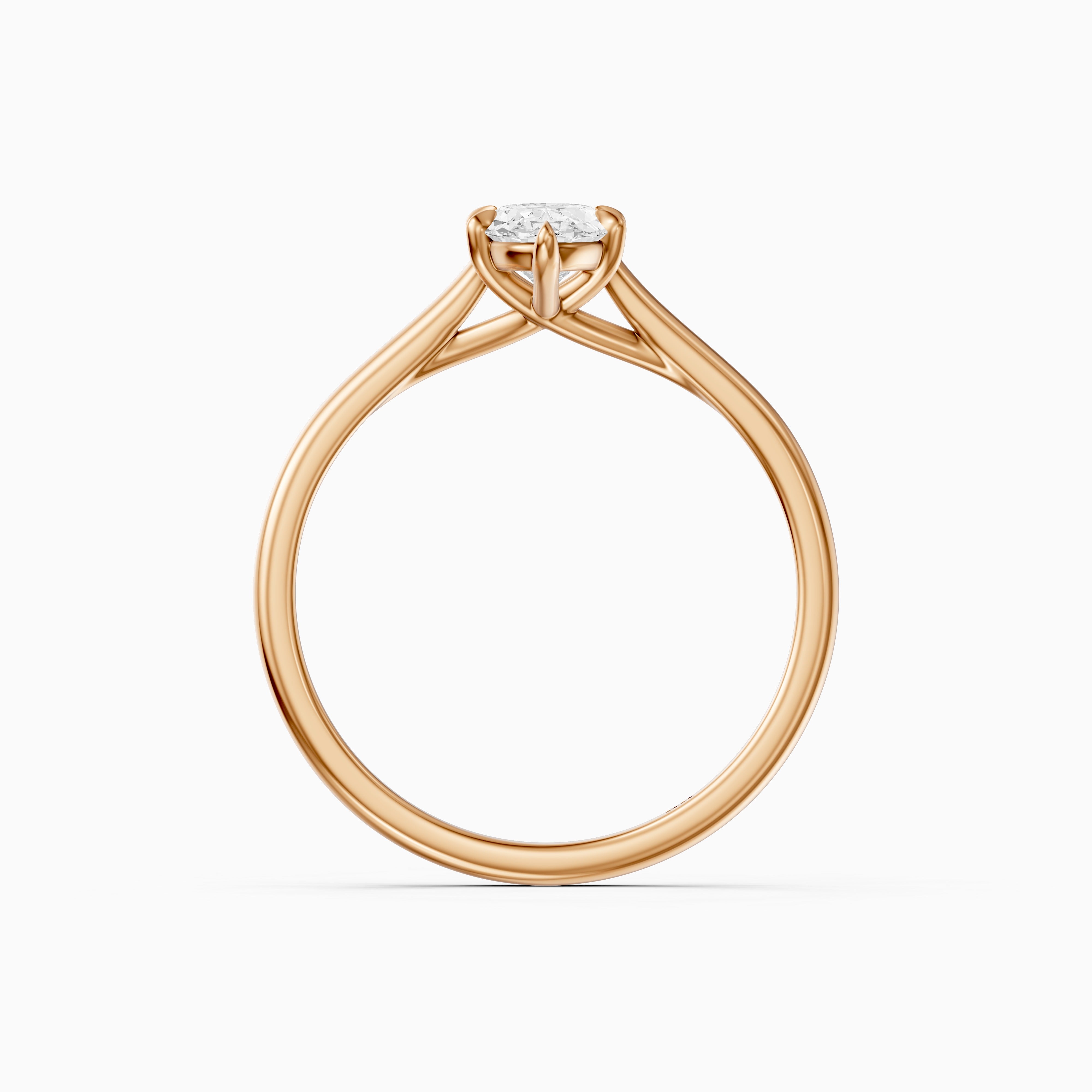 Jette Moval Cut Moissanite Diamond 6 Prong Solitaire Ring