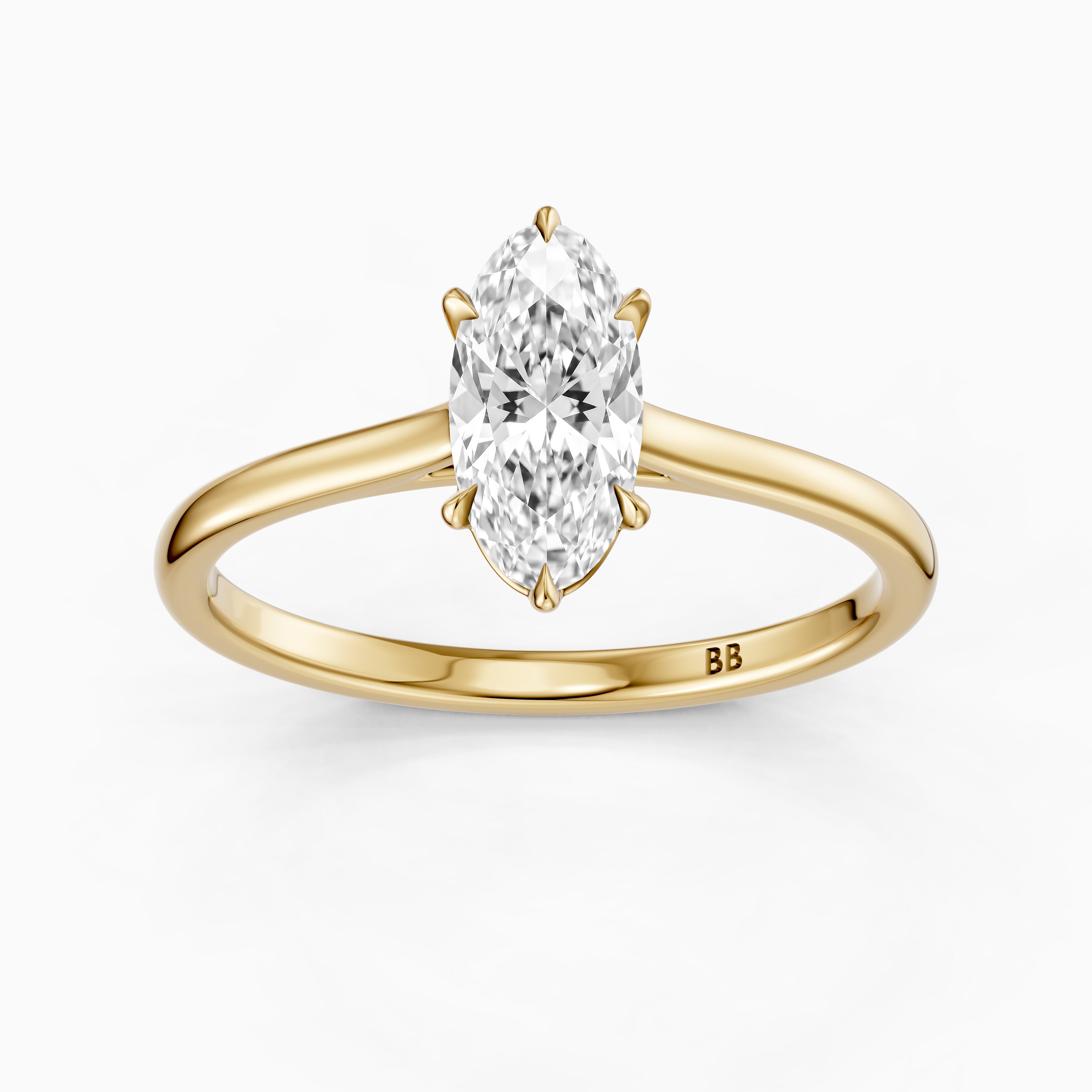 Blanca Cathedral Setting Moval Shape Moissanite Diamond Solitaire Ring
