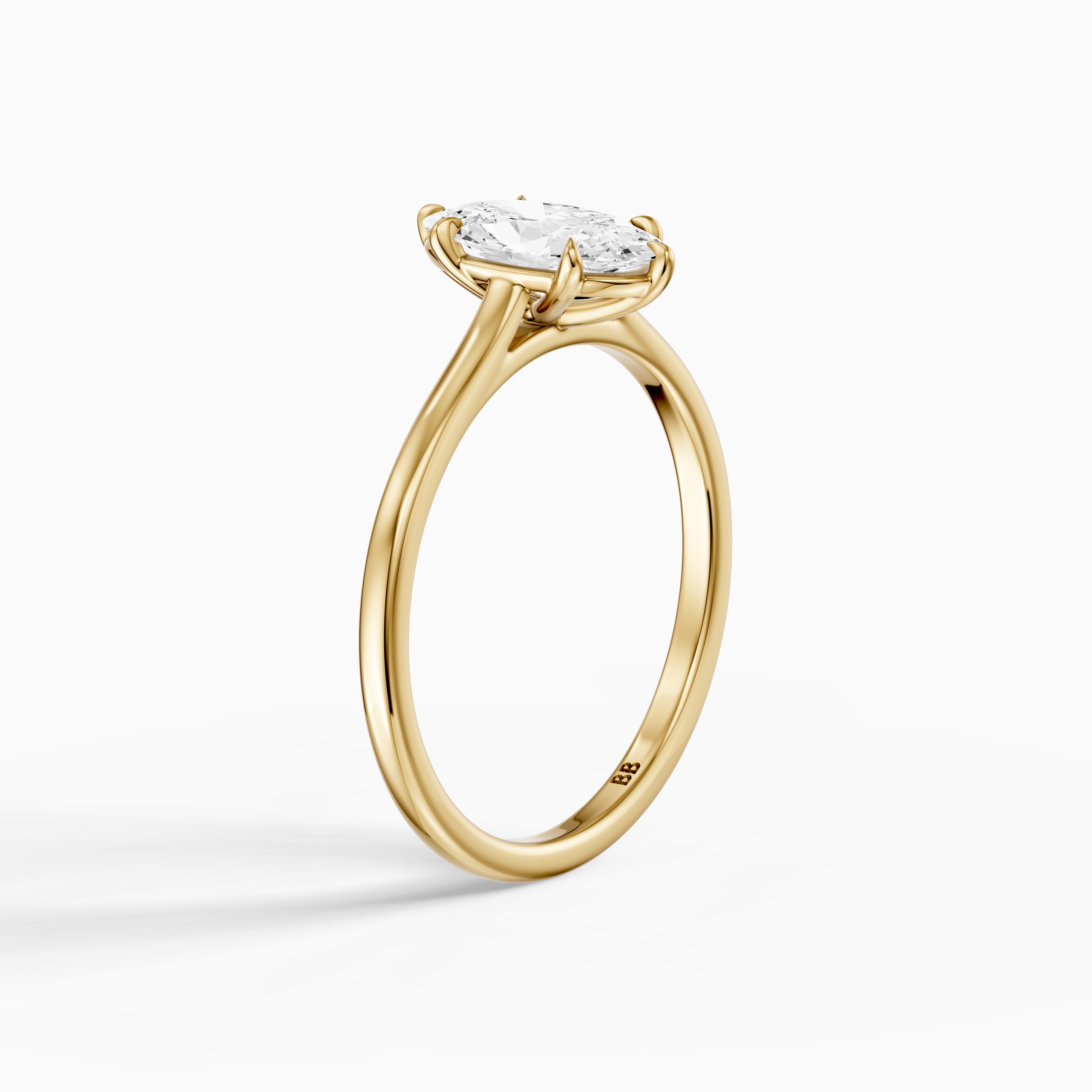 Blanca Cathedral Setting Moval Shape Moissanite Diamond Solitaire Ring