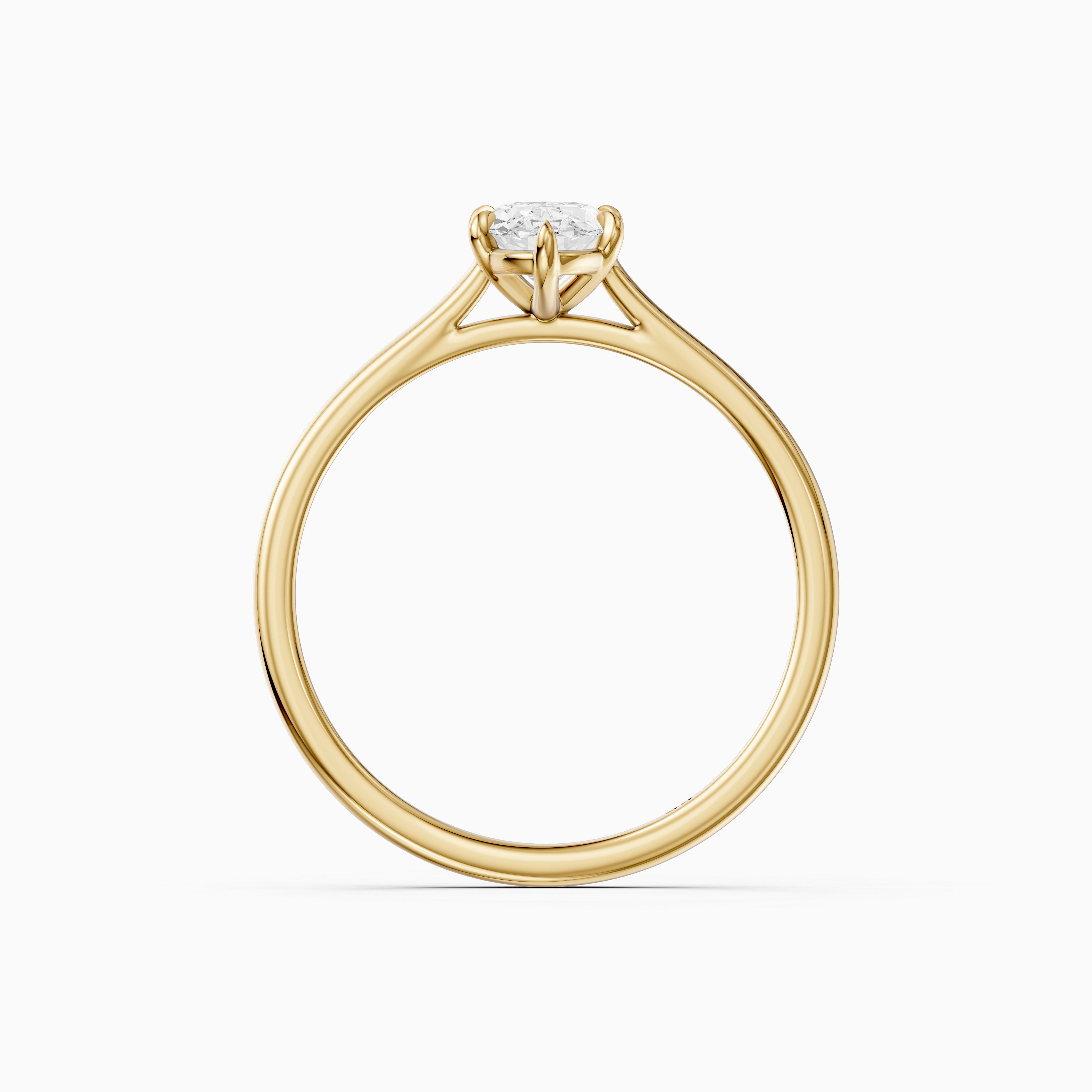 Blanca Cathedral Setting Moval Shape Moissanite Diamond Solitaire Ring